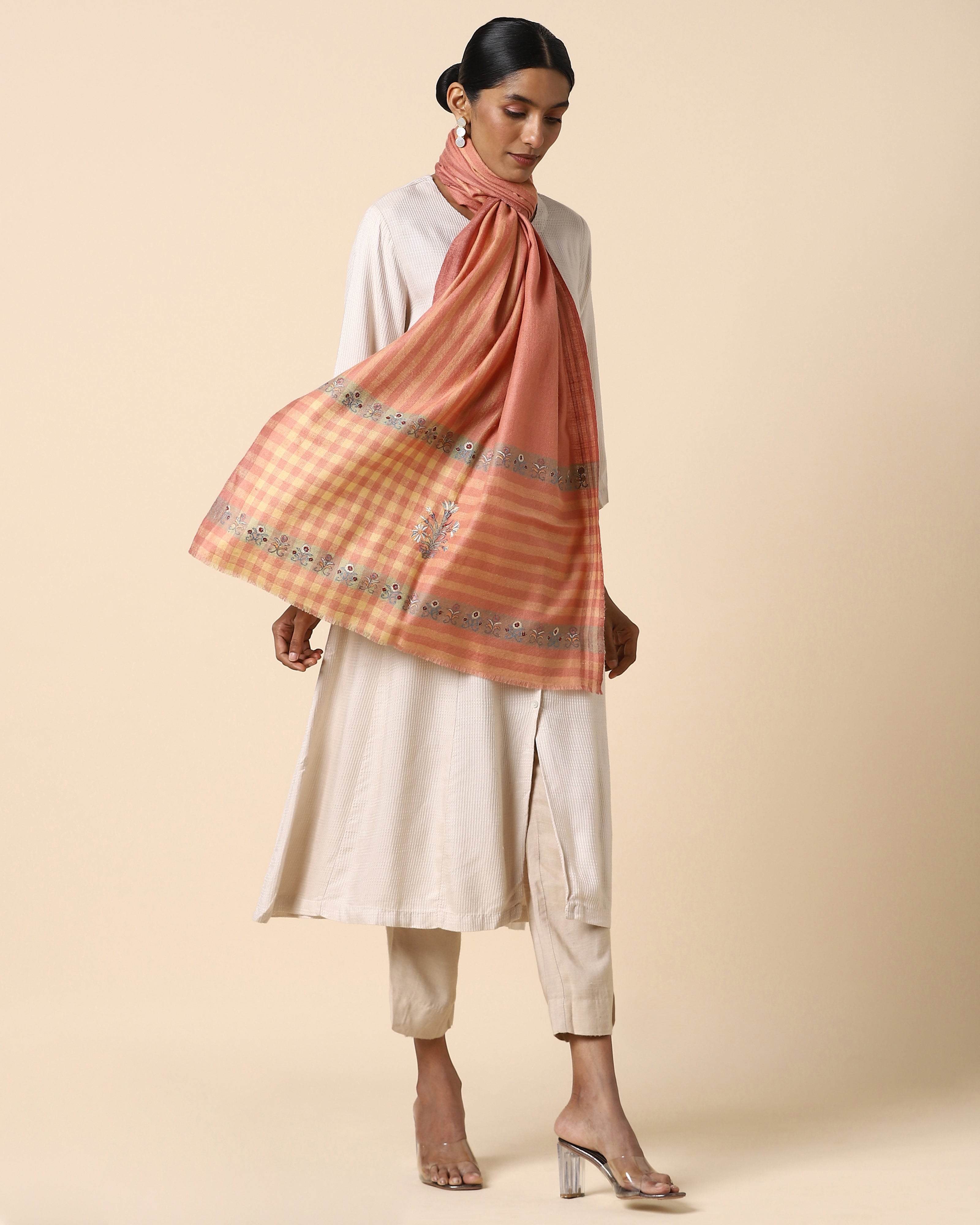 Pamela Kashmir Sozni Embroidery Pashmina Stole