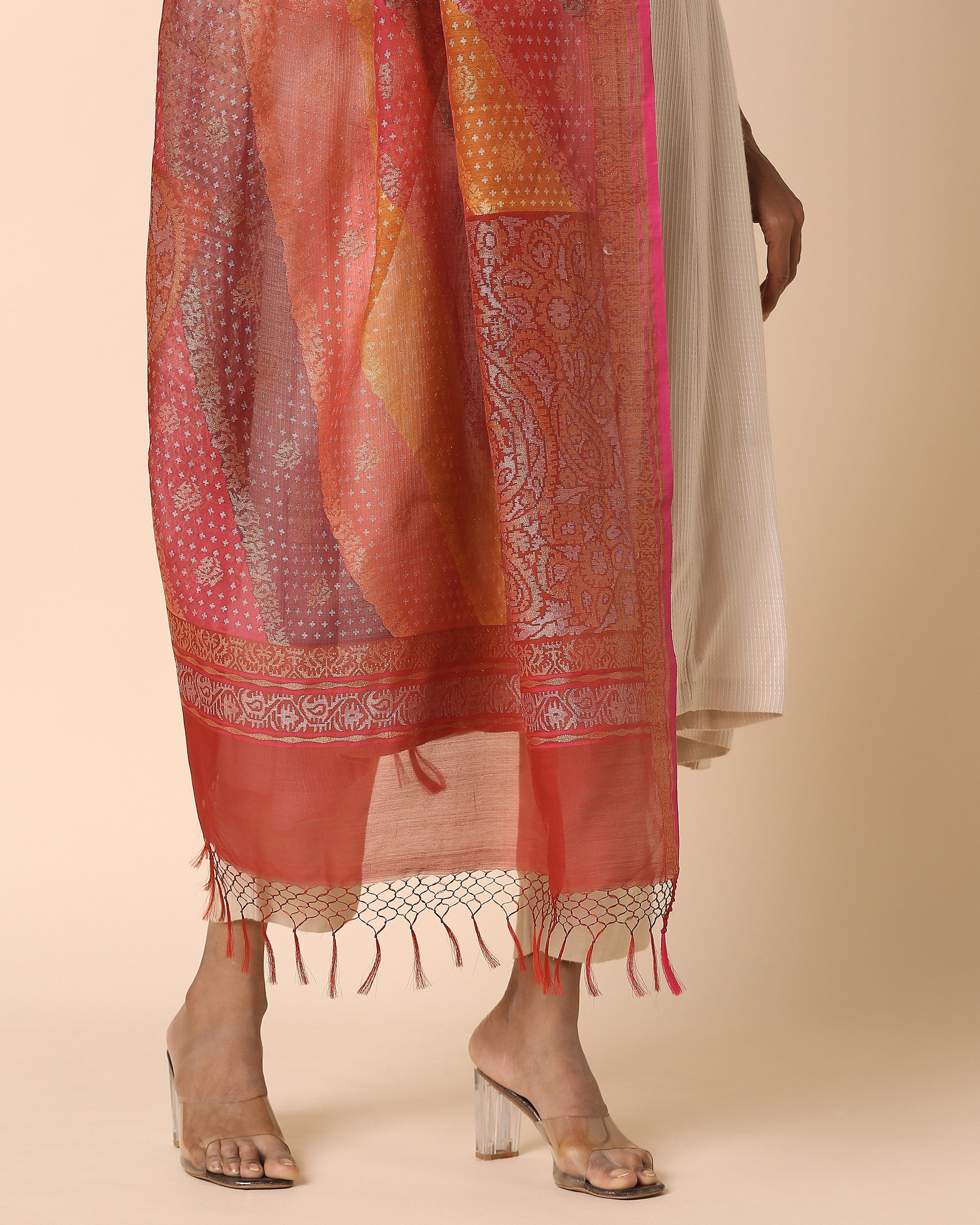 Adweta Banarasi Jamdani & Rangkaat Silk Cotton Dupatta