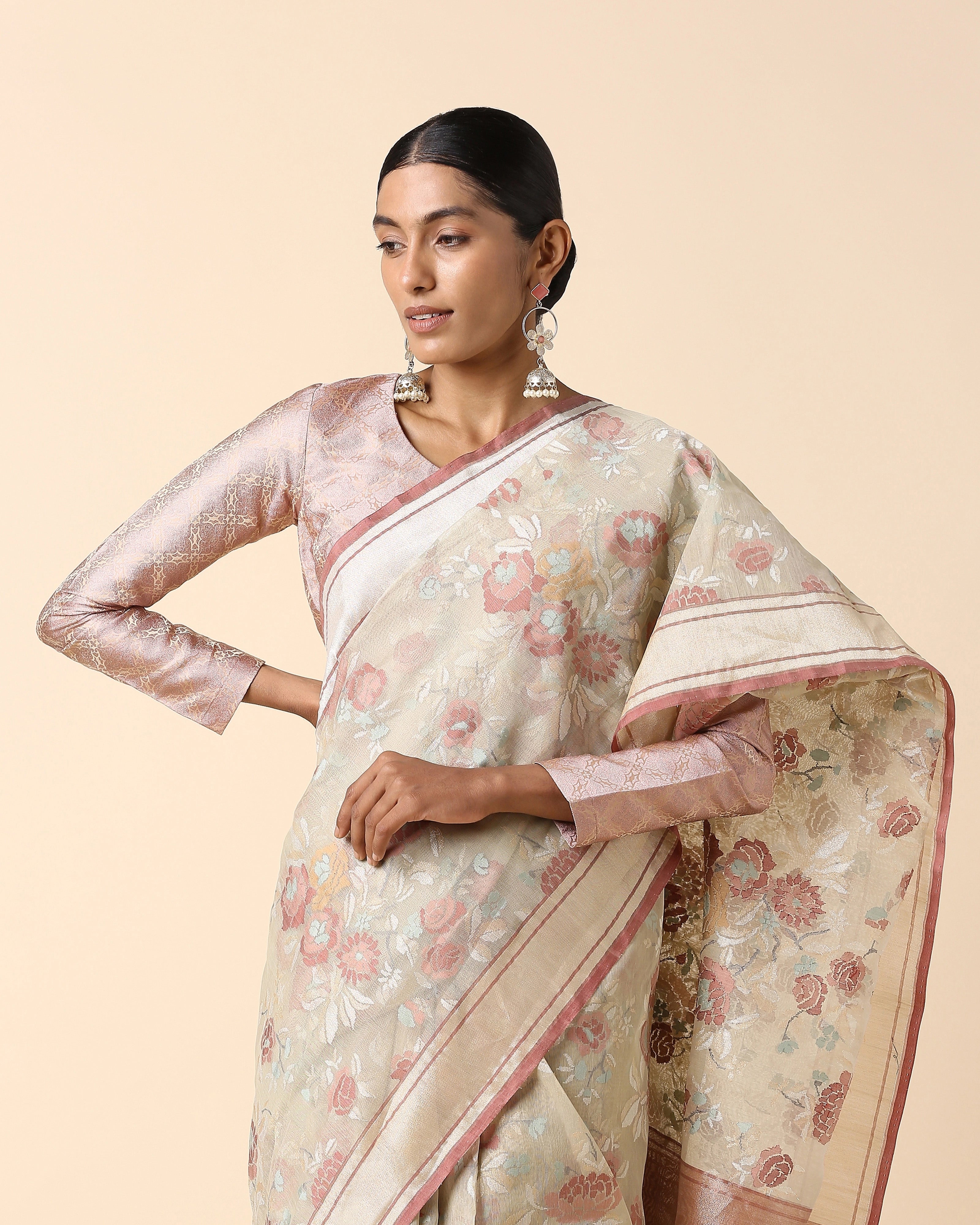 Oeshi Banarasi Jamdani Silk Cotton Saree