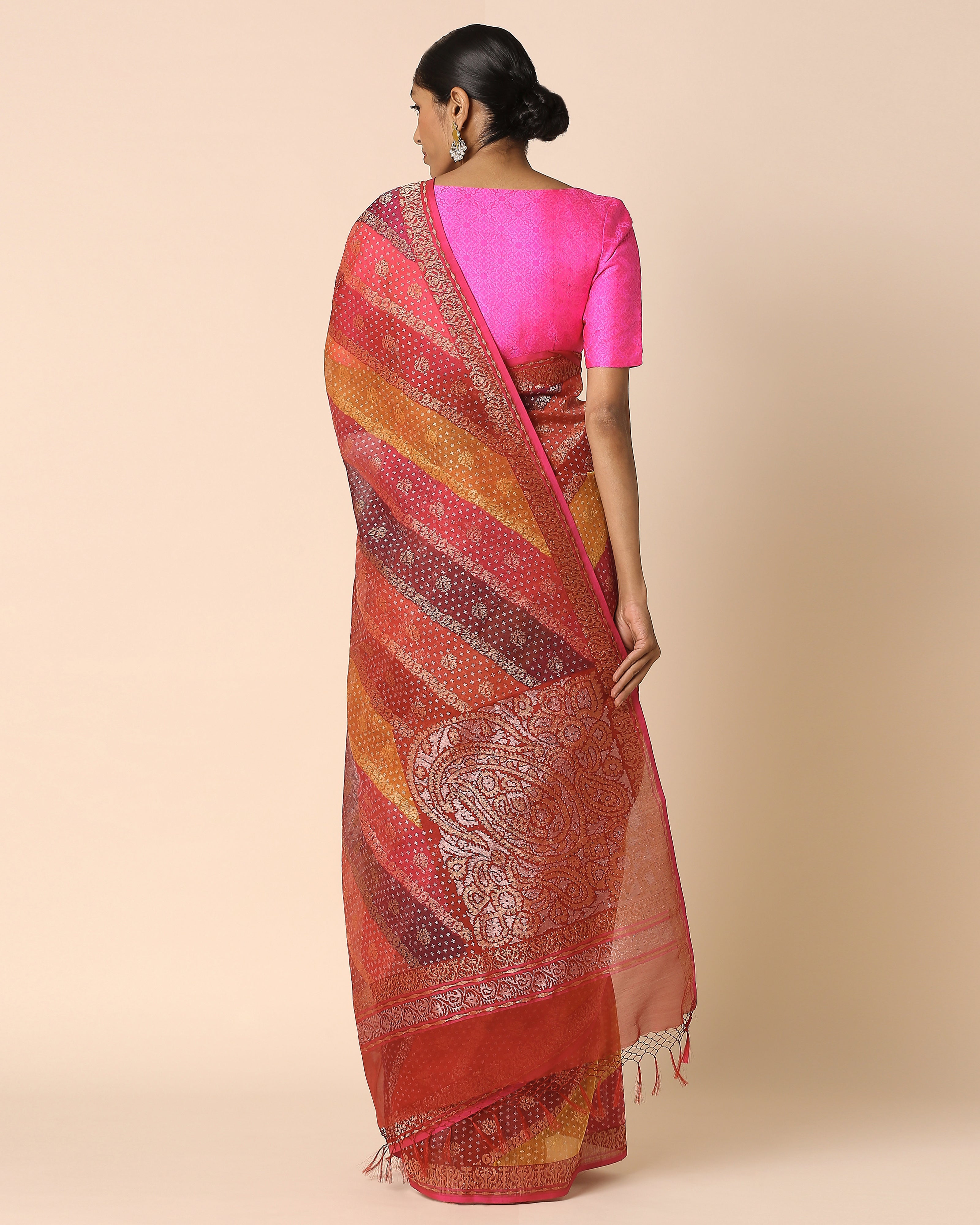 Adweta Banarasi Jamdani & Rangkaat Silk Cotton Saree
