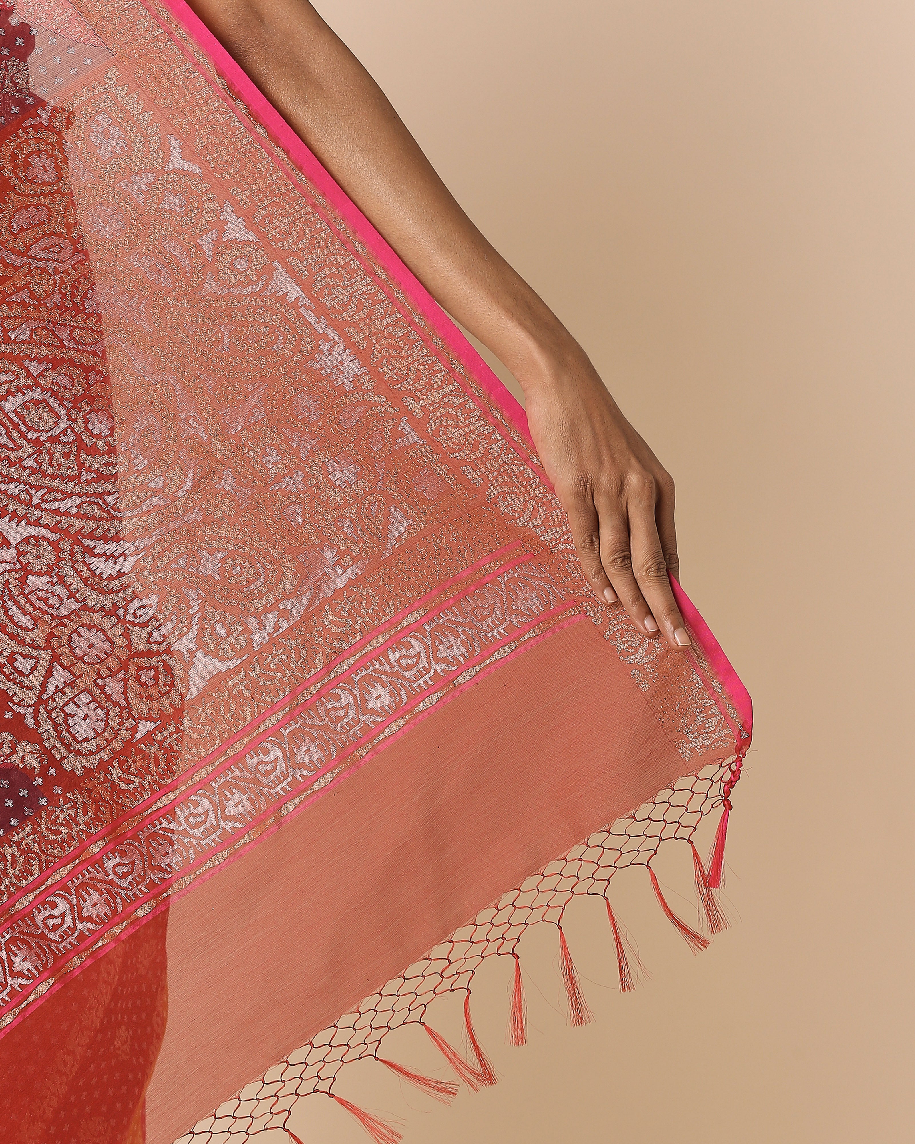 Adweta Banarasi Jamdani & Rangkaat Silk Cotton Saree