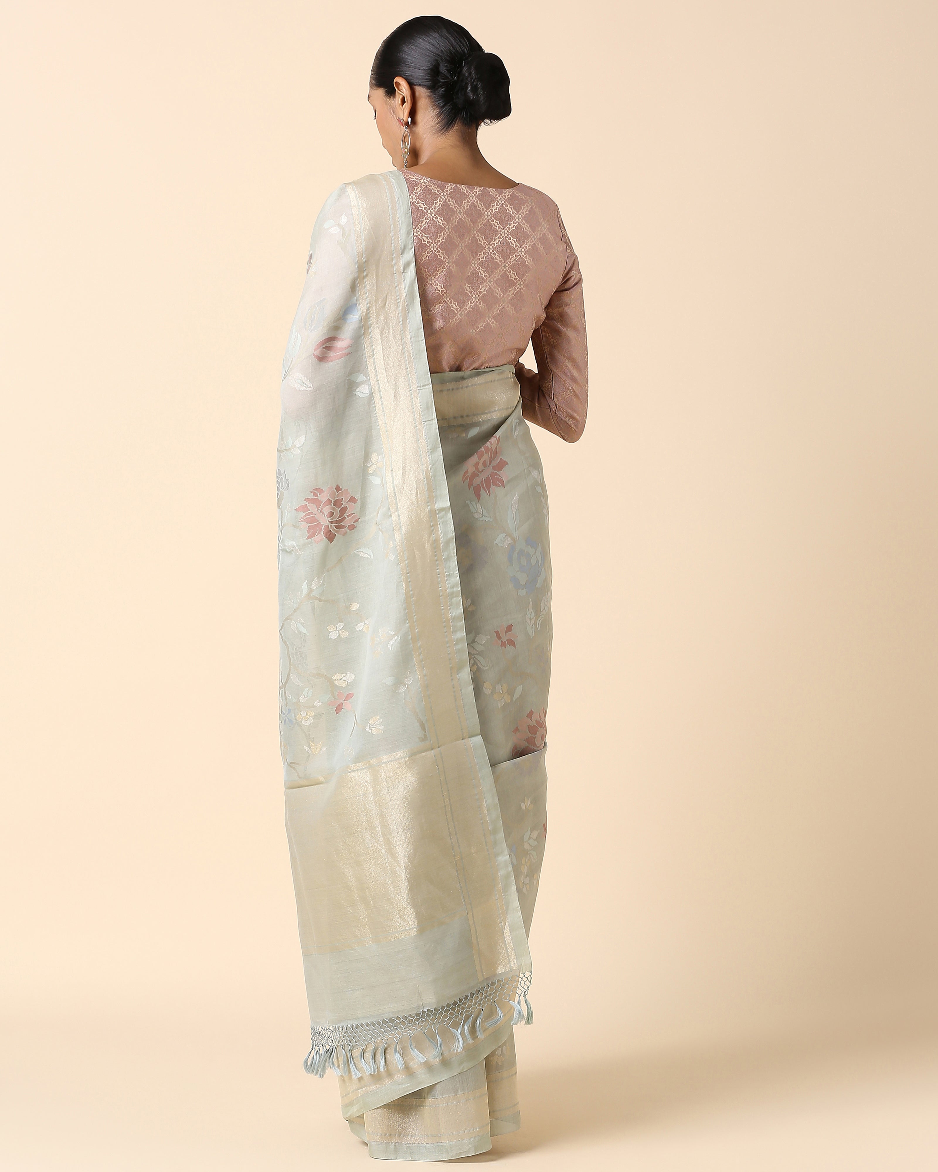 Madhul Banarasi Jamdani Silk Cotton Saree