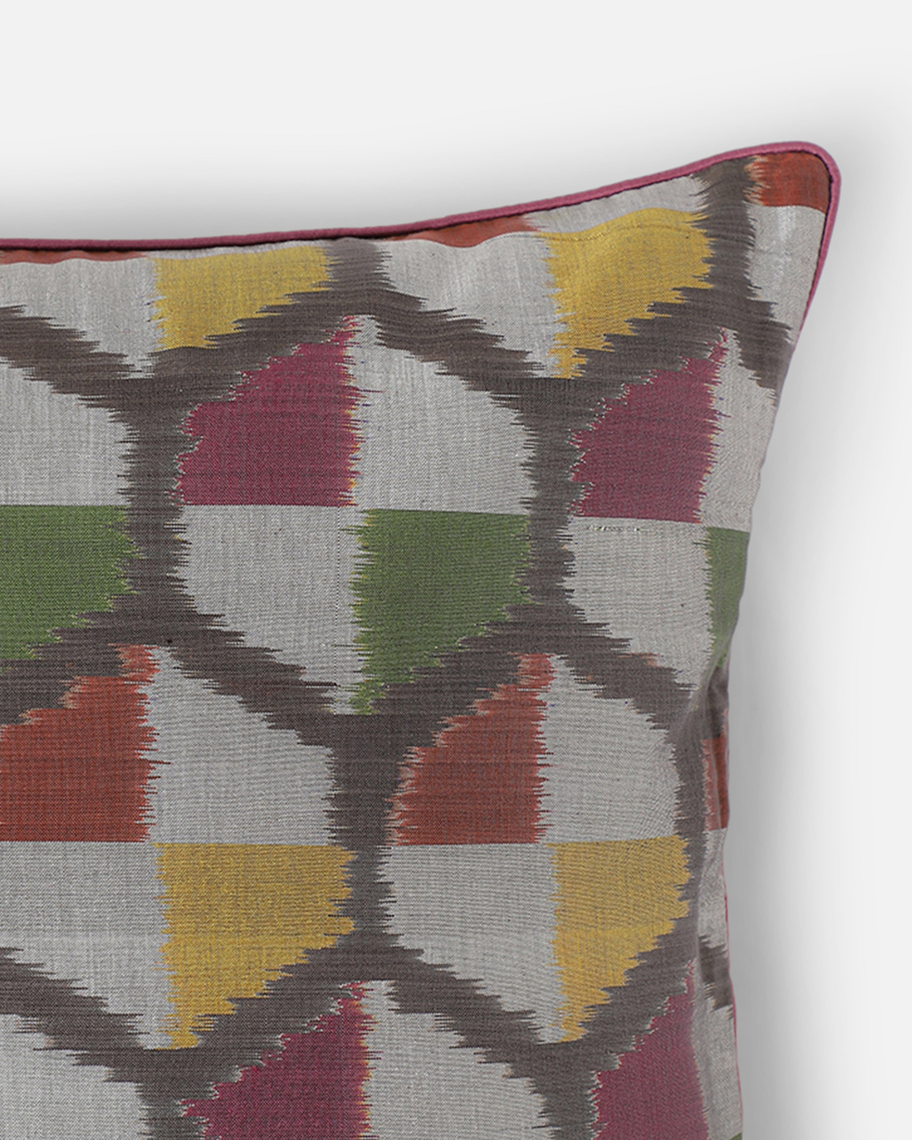 Isotta Weft Ikat Cotton Silk Cushion Cover