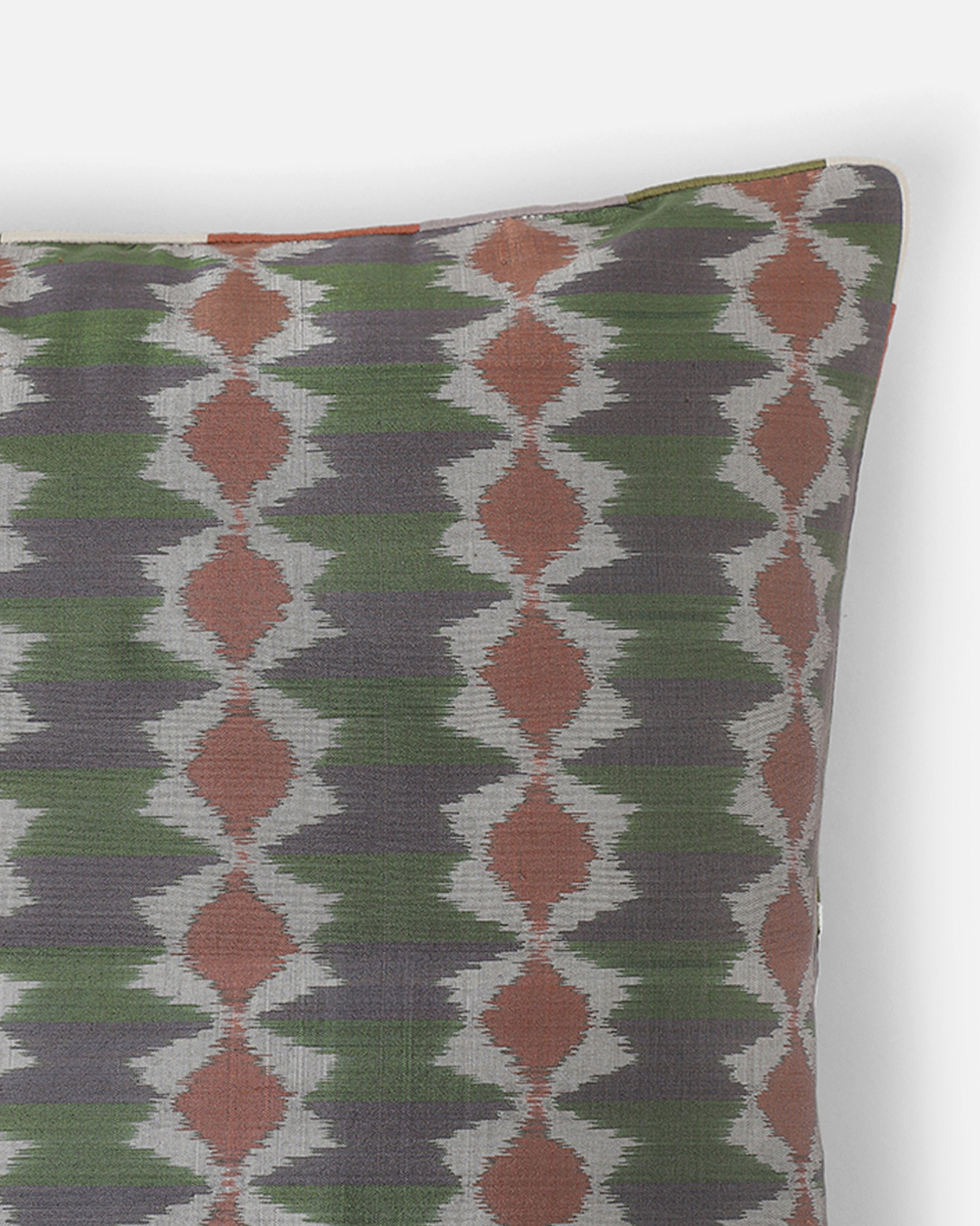 Edda Weft Ikat Cotton Silk Cushion Cover