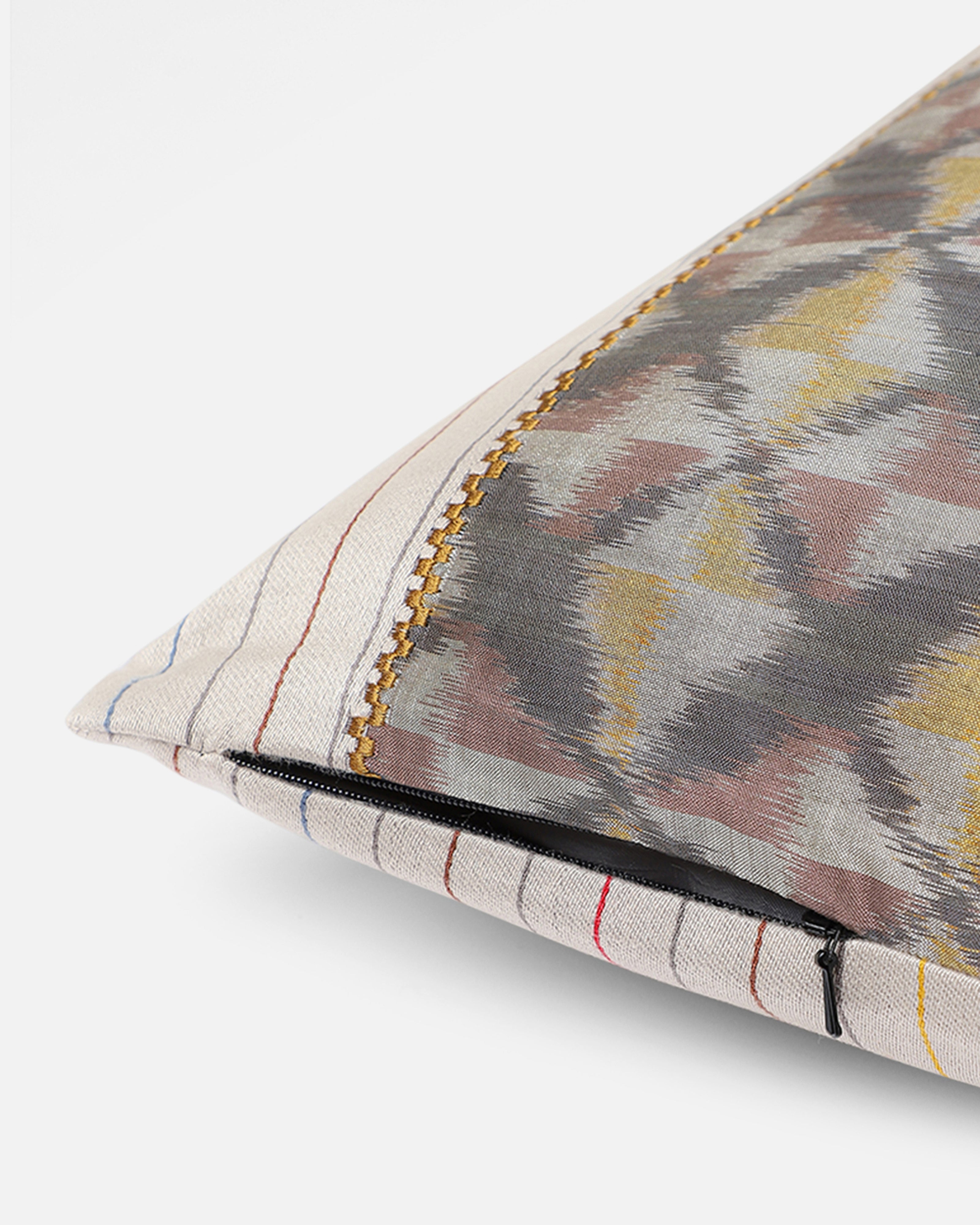 Serafina Weft Ikat Cotton Silk Cushion Cover