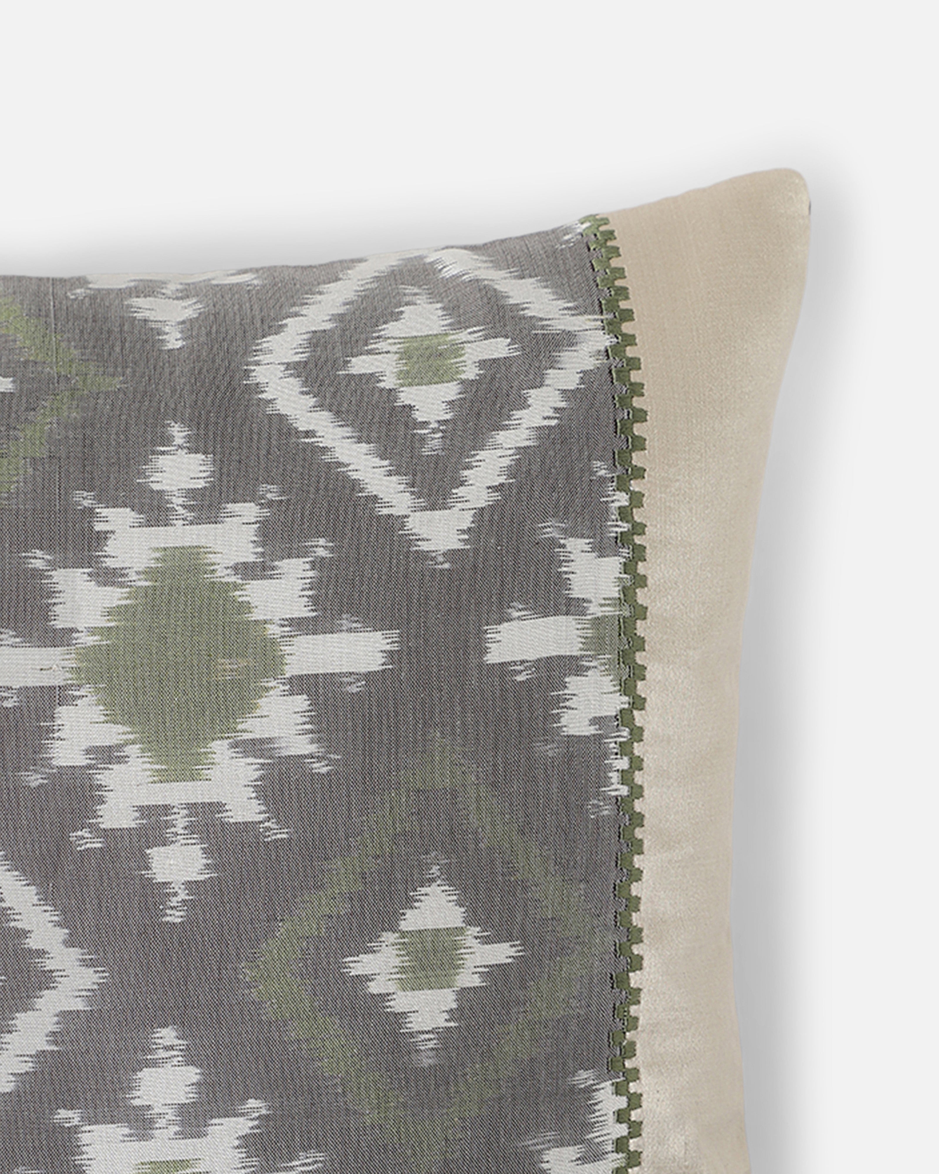 Trisola Weft Ikat Cotton Silk Cushion Cover