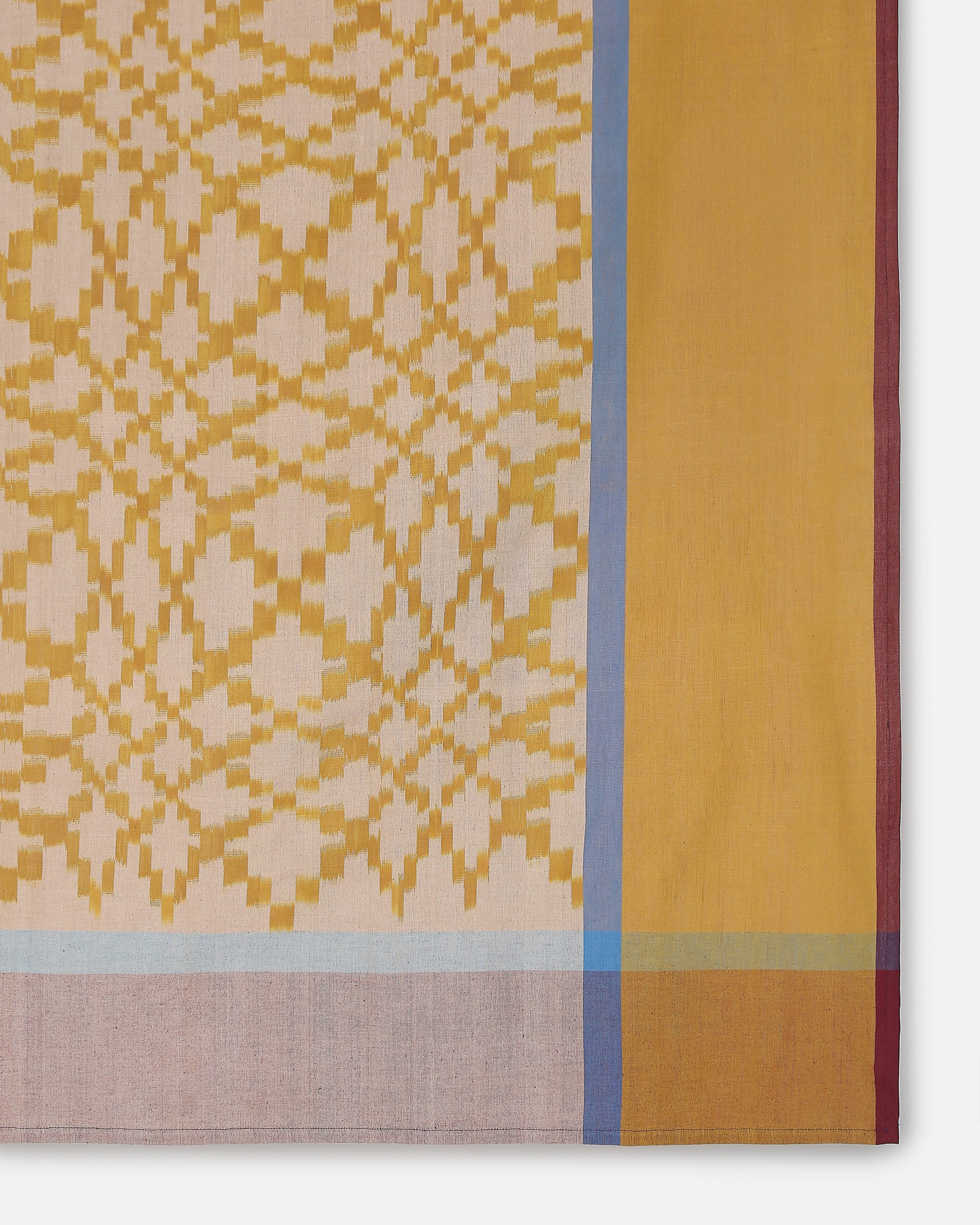 Bubbles Pochampally Warp Ikat Cotton Double Bed Cover