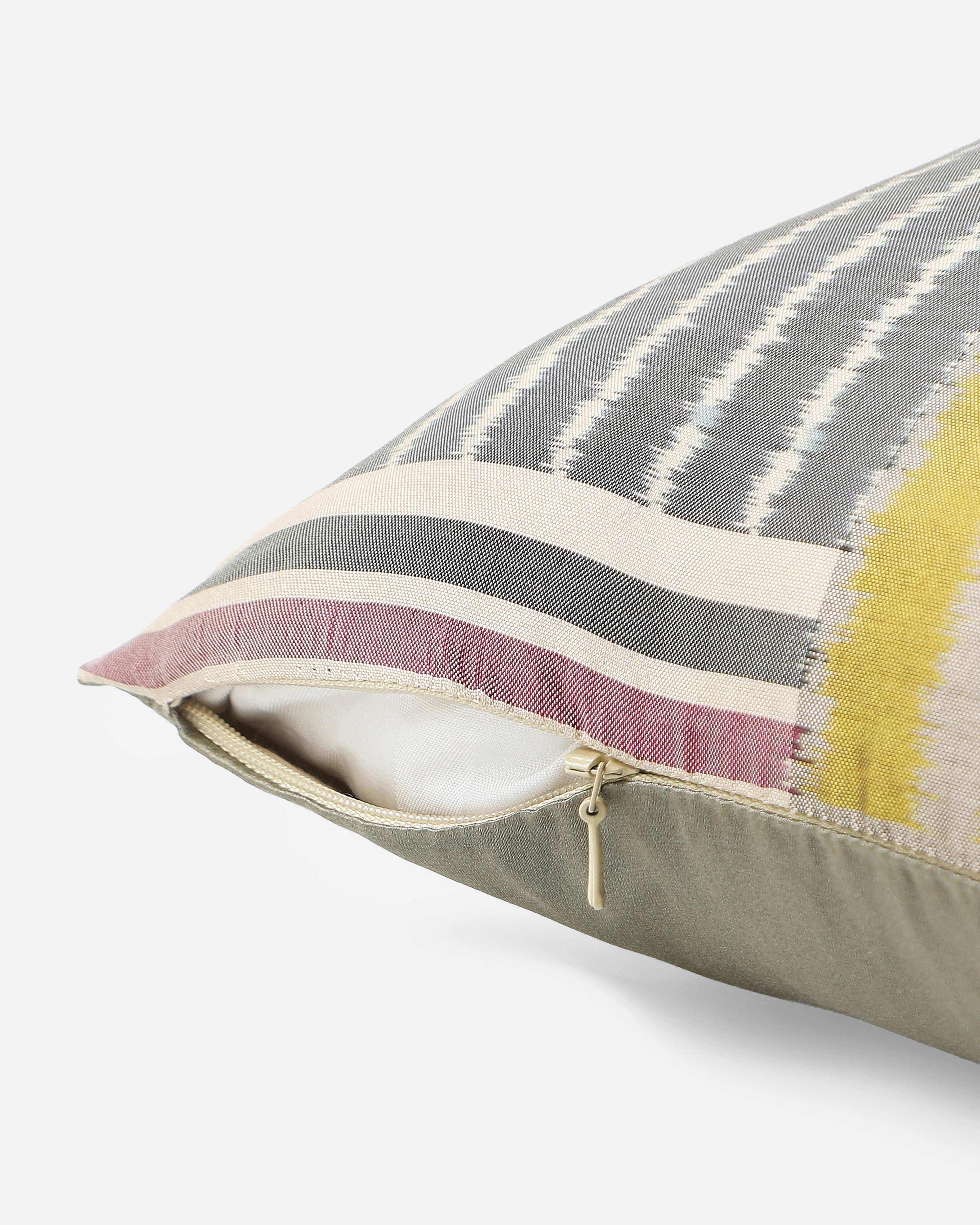 Block Pochampally Weft Ikat Silk Cushion Cover