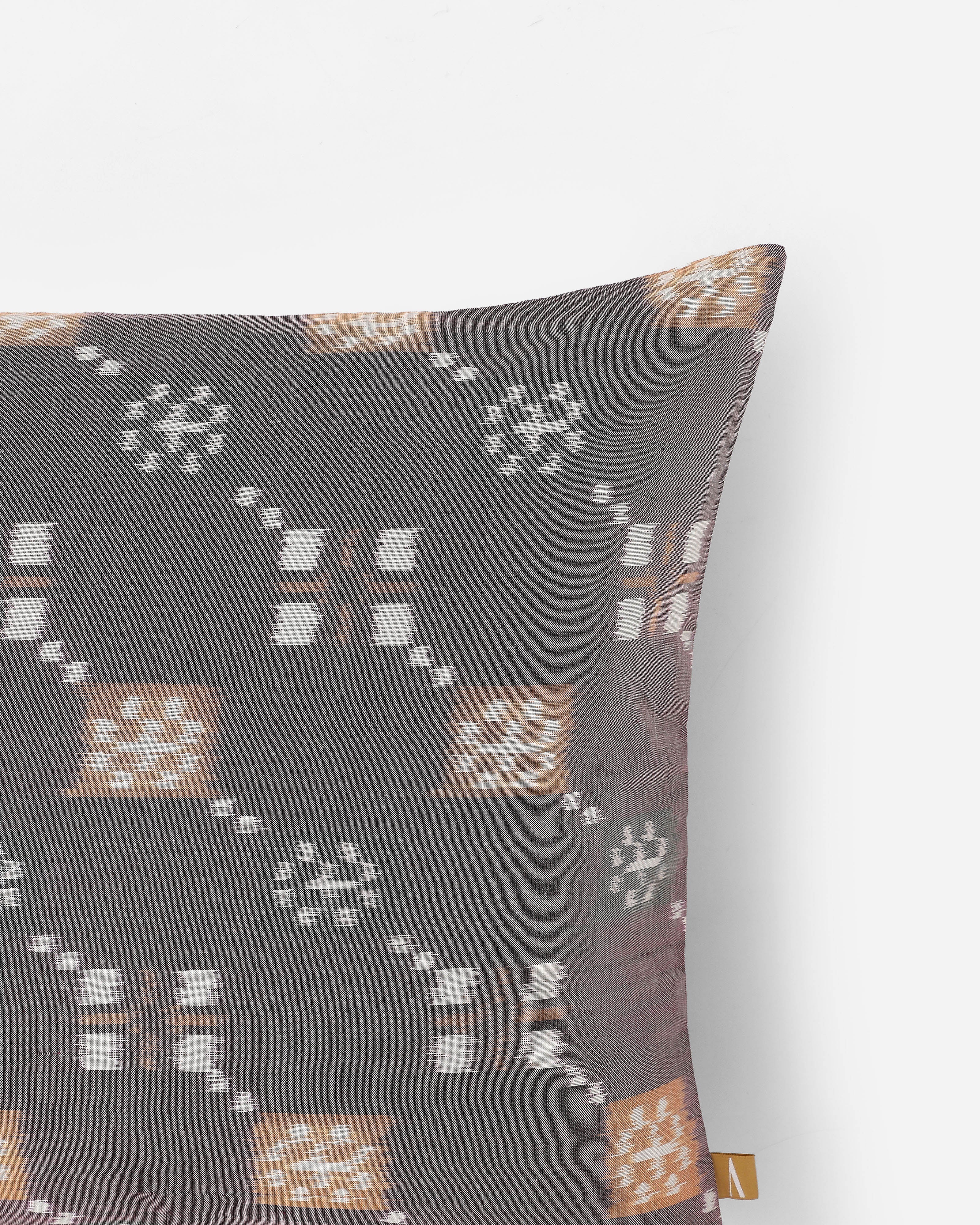 Jacksey Pochampally Weft Ikat Cotton Silk Cushion Cover