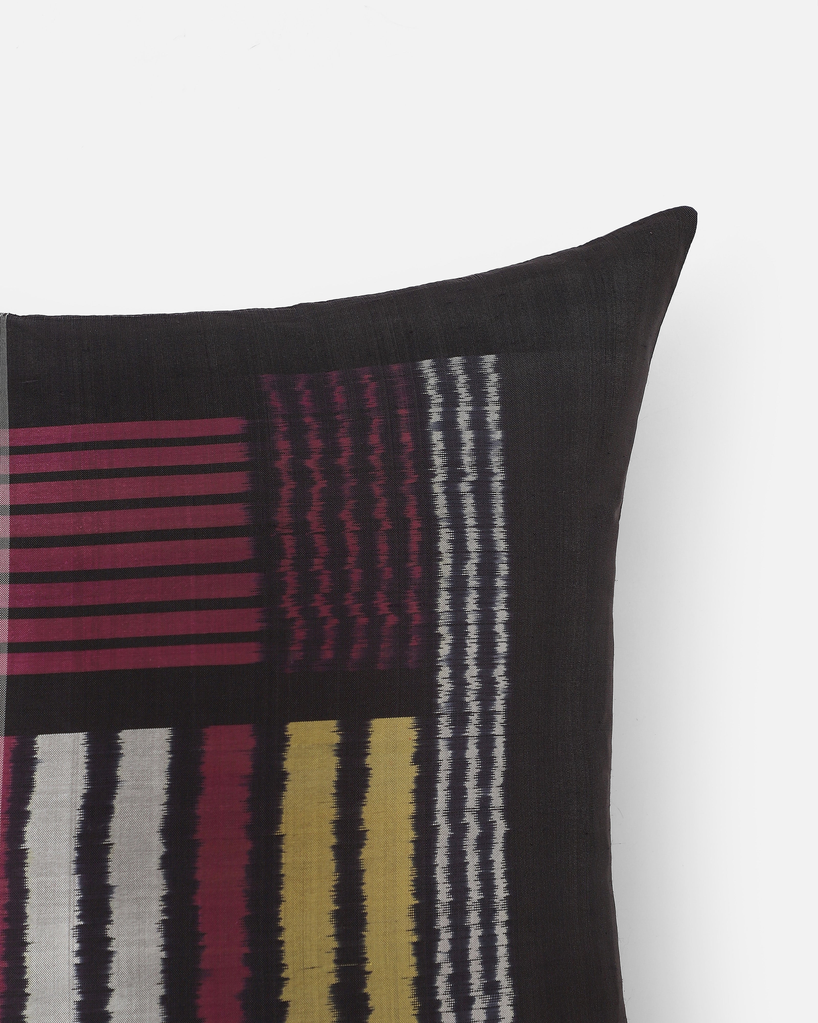 Block Pochampally Weft Ikat Silk Cushion Cover