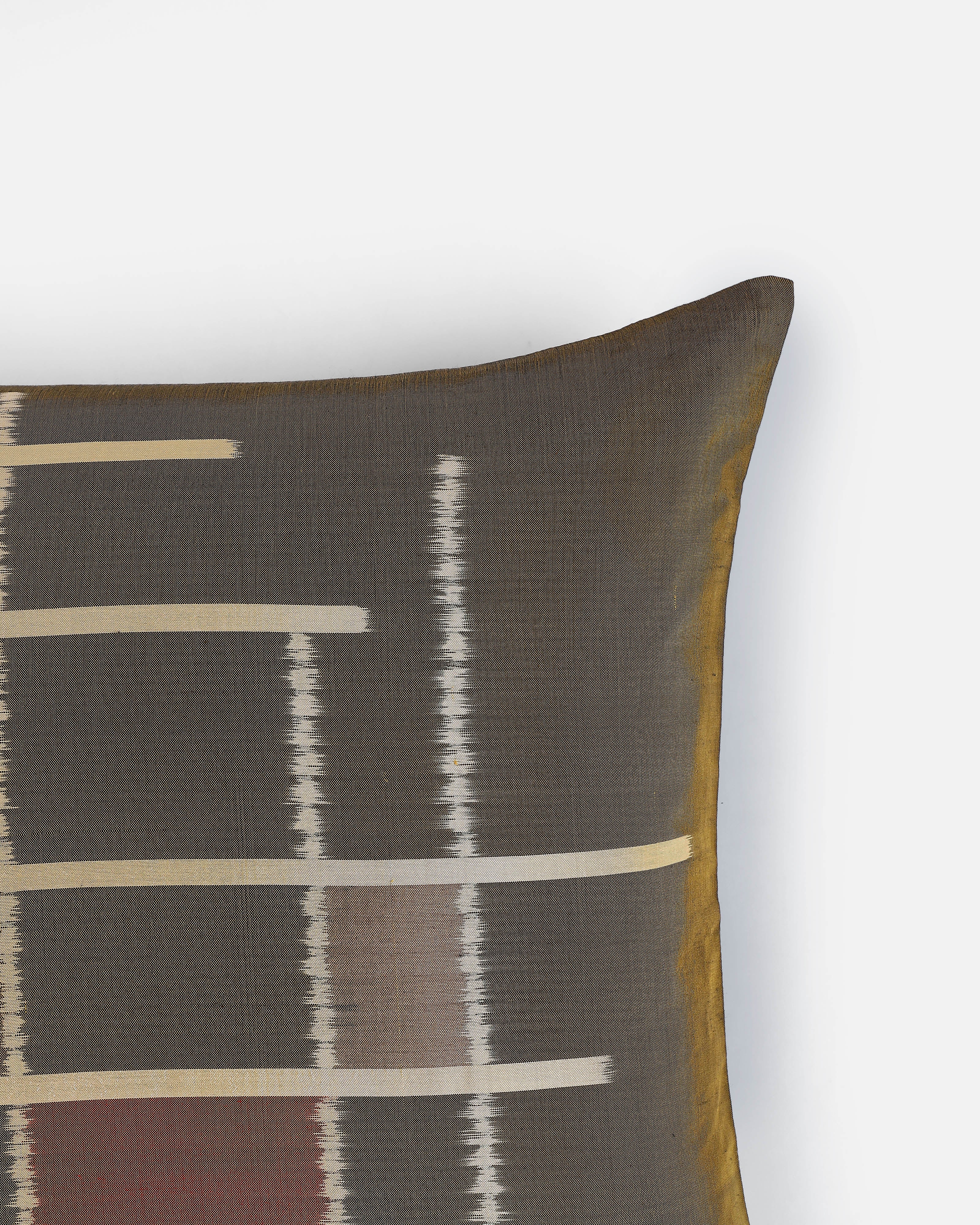 Mondrain Pochampally Weft Ikat Silk Cushion Cover