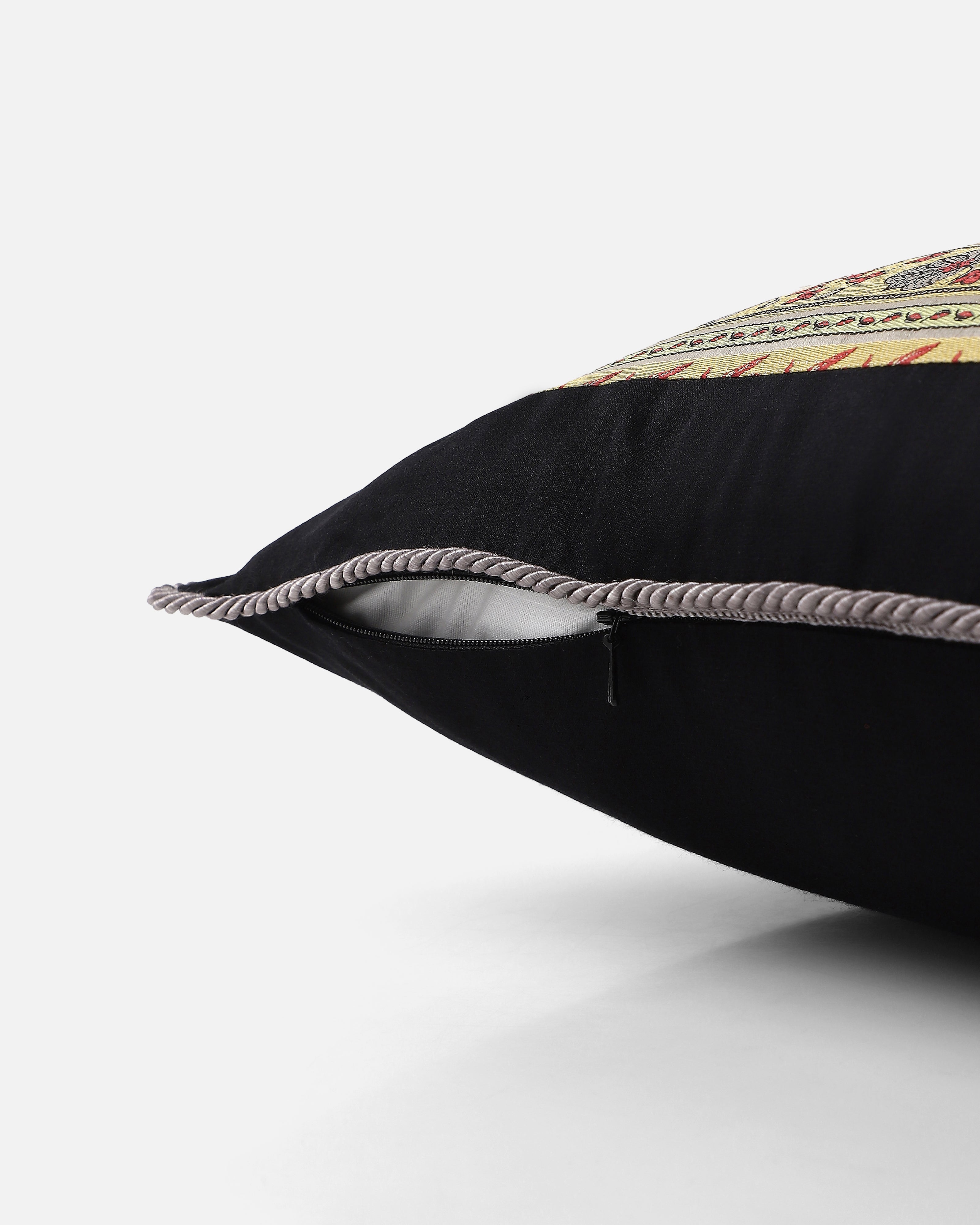 Garden Trellis Banarasi Tanchoi Silk Cushion Cover