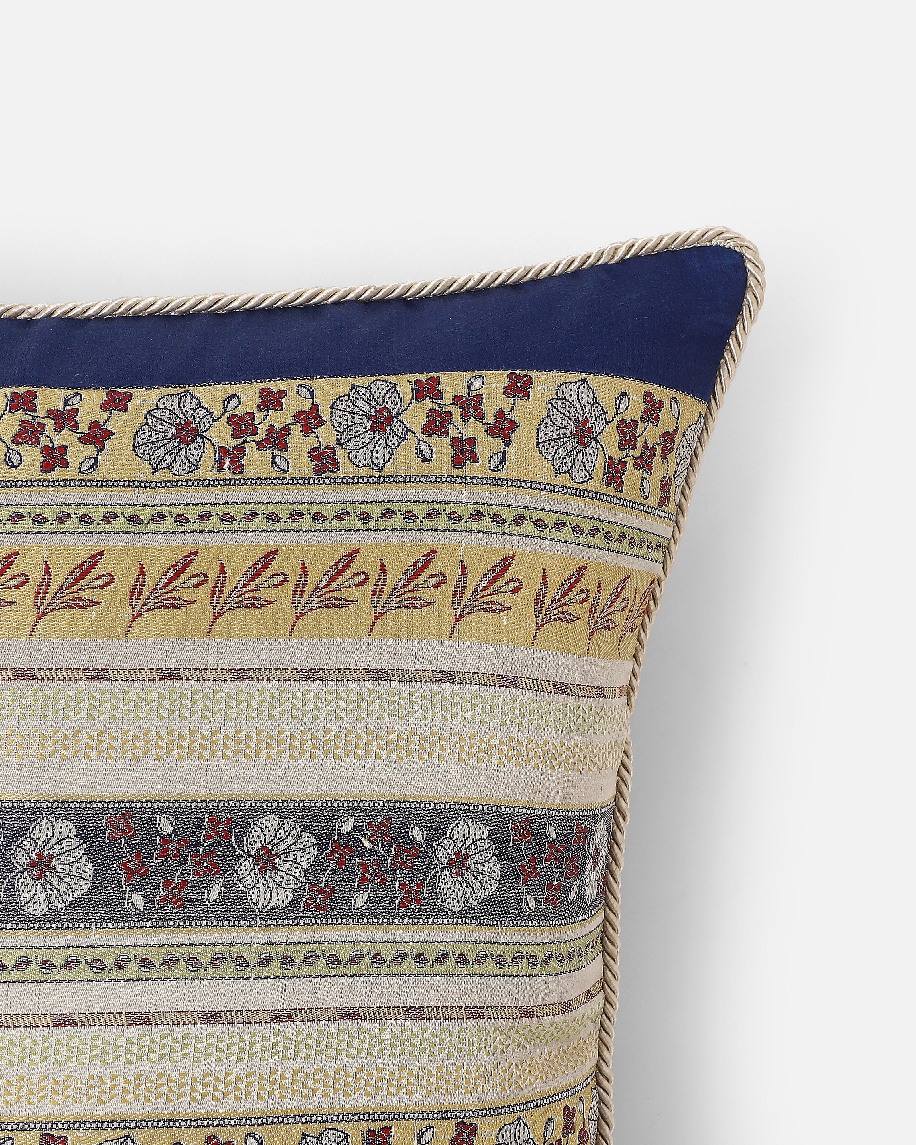 Garden Trellis Banarasi Tanchoi Silk Cushion Cover