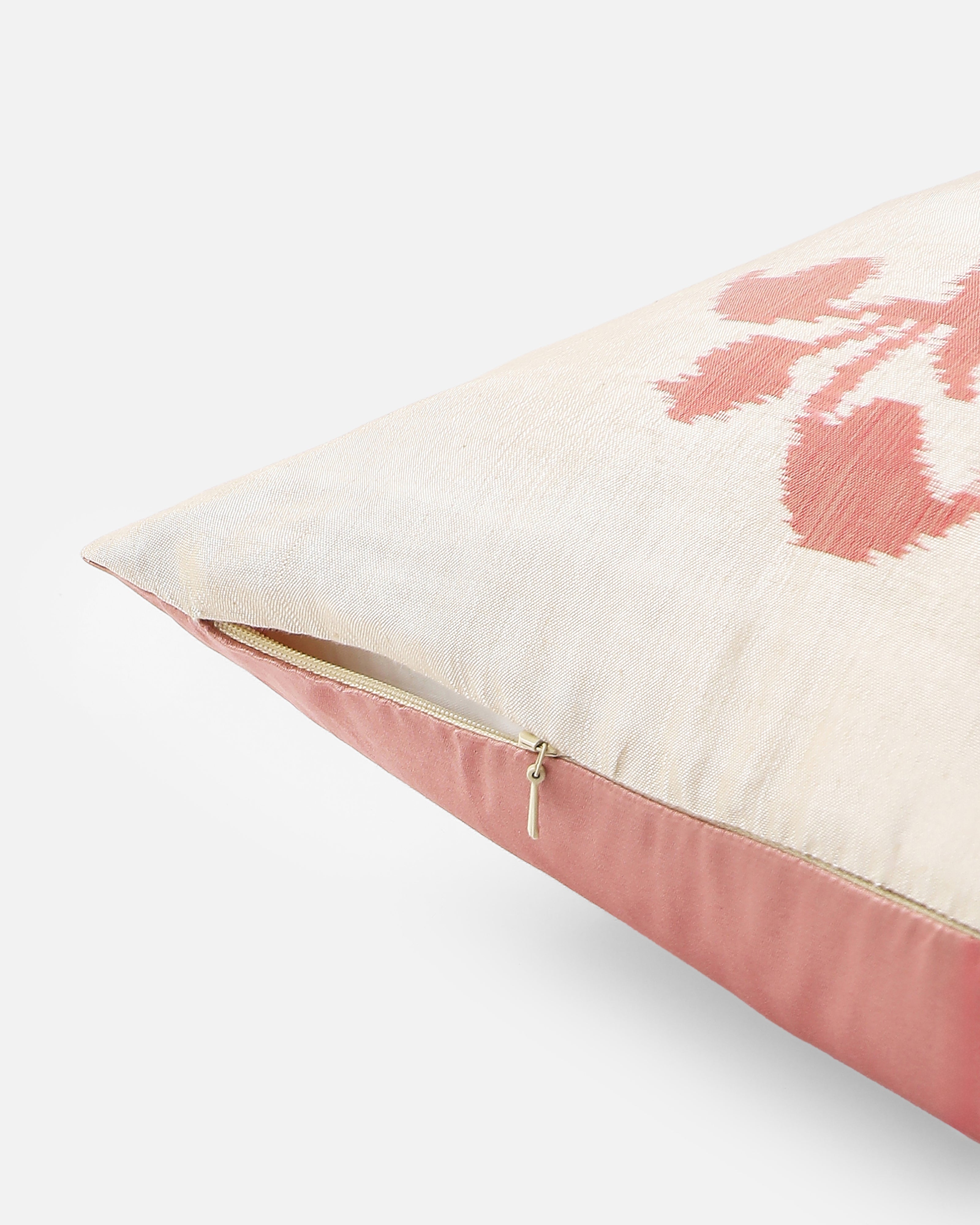 Borde Pochampally Weft Ikat Cotton Silk Cushion Cover