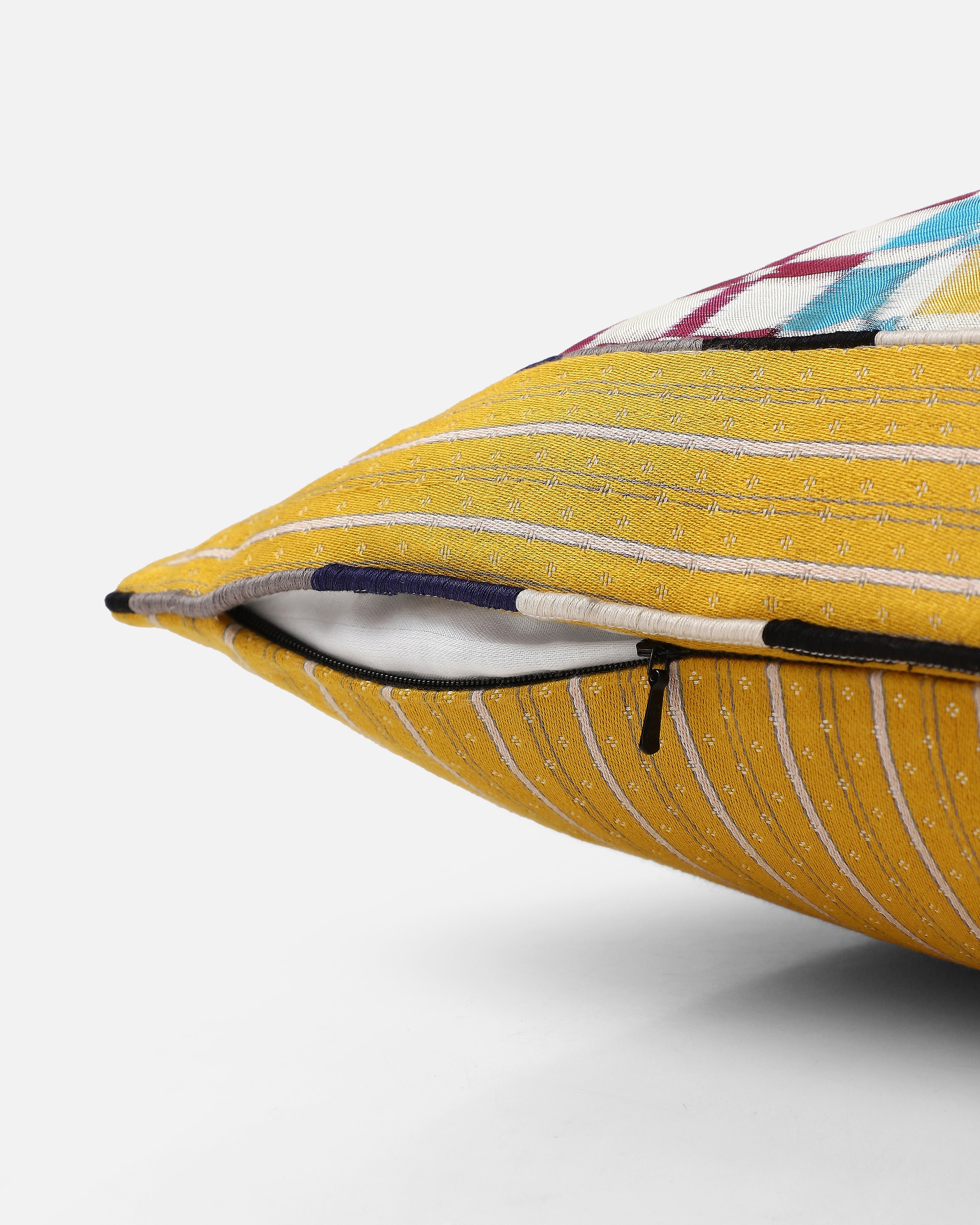 Niffi Pochampally Double Ikat Silk Cushion Cover