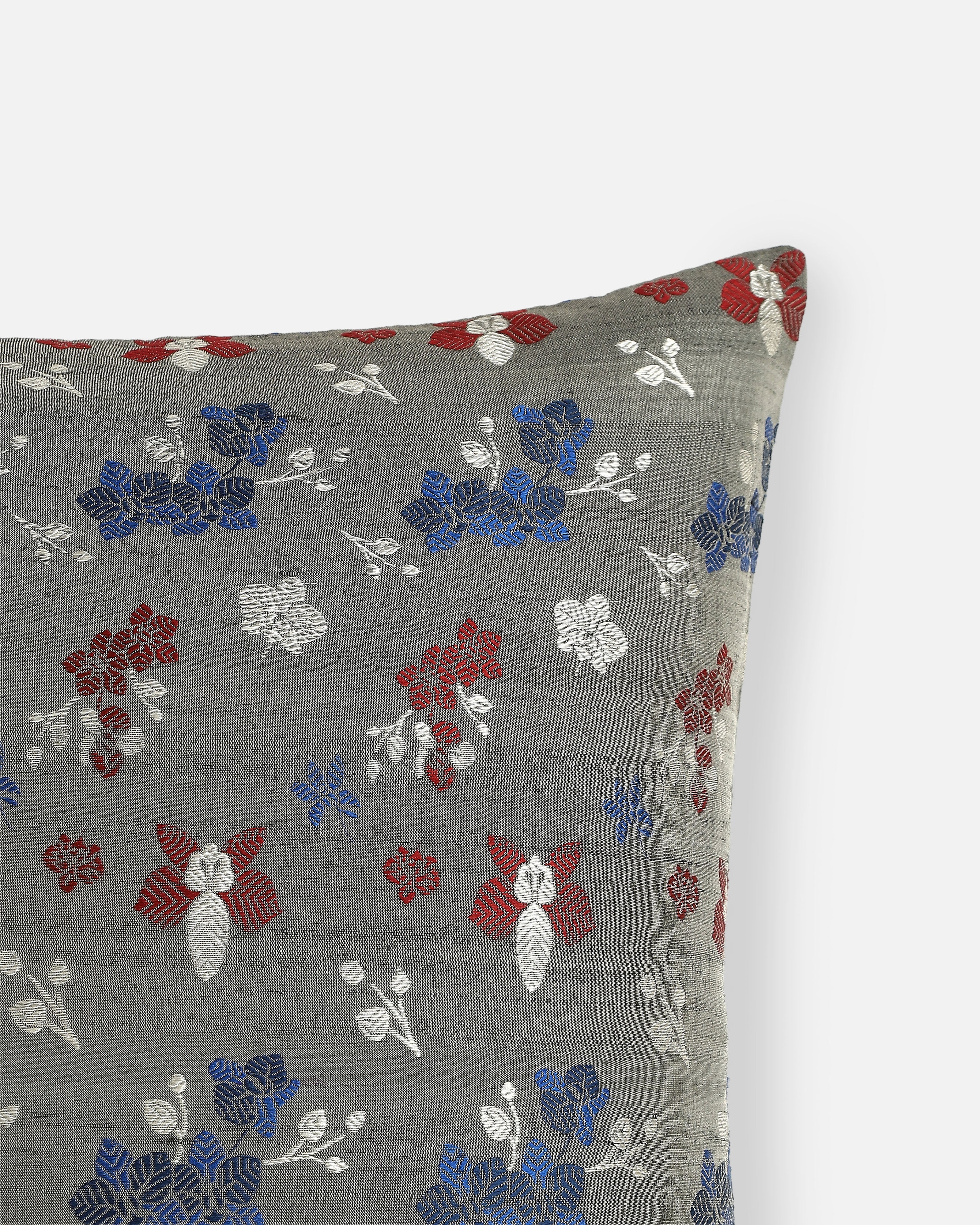 Vanilla Banarasi Fekwa Silk Cushion Cover