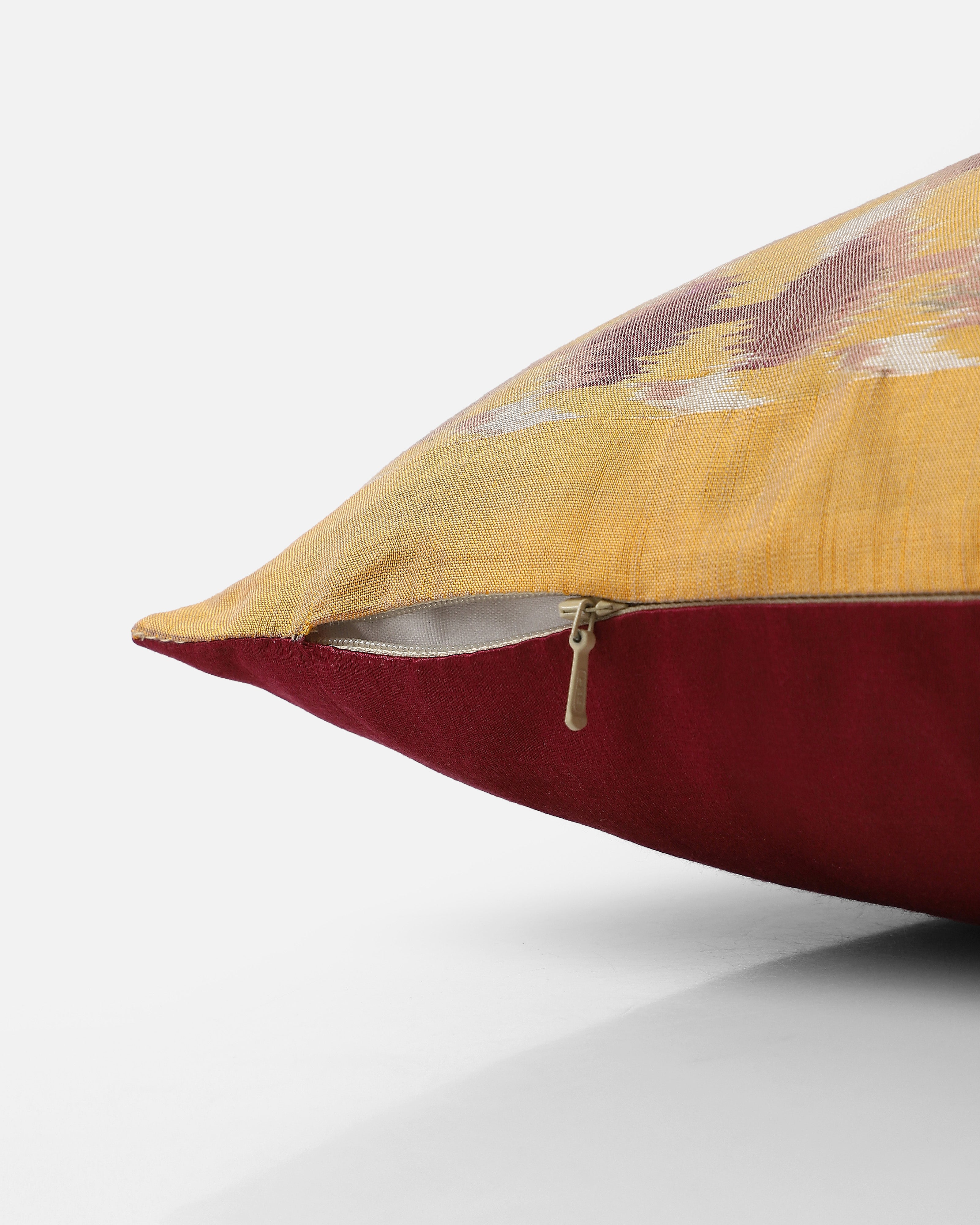 Leera Pochampally Weft Ikat Cotton Silk Cushion Cover