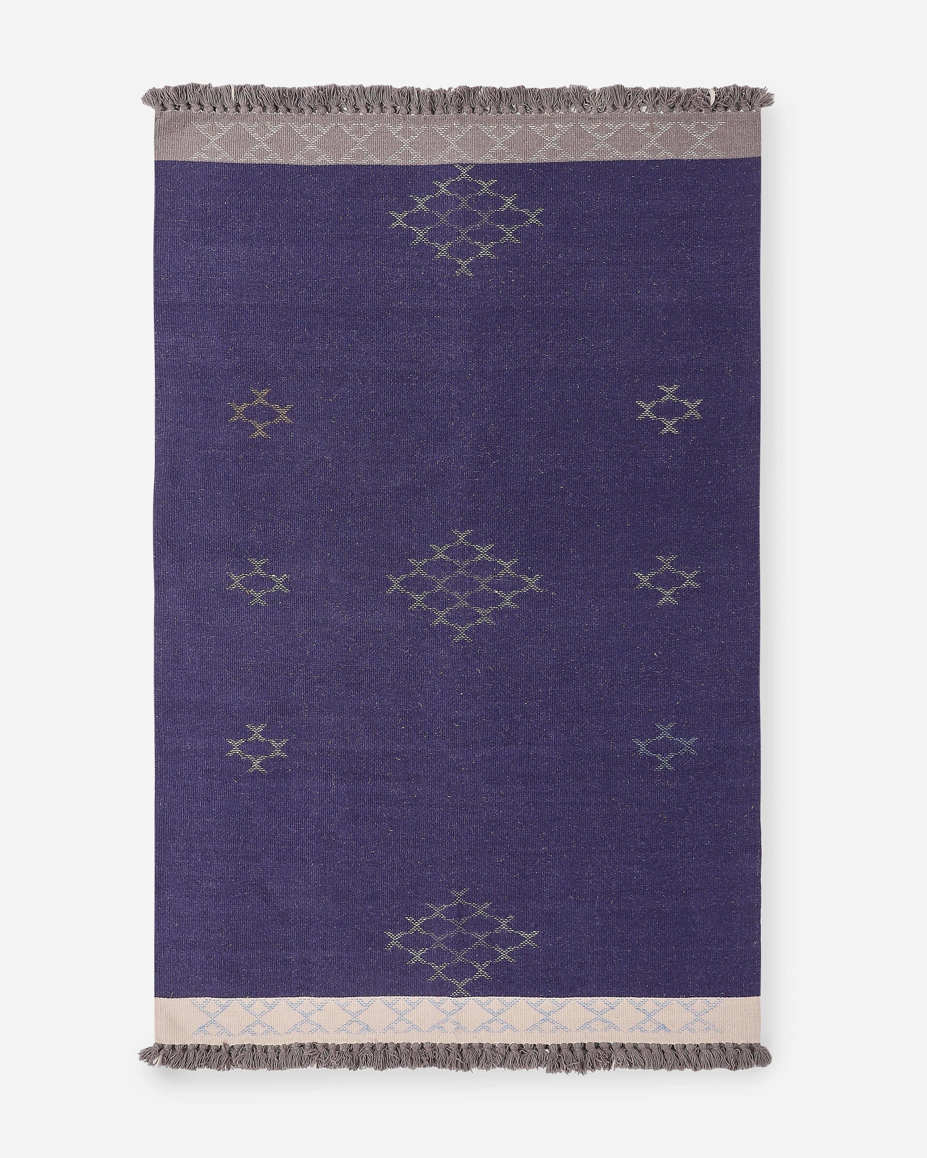 Zara Bhujodi Extra Weft Cotton Wool Rug