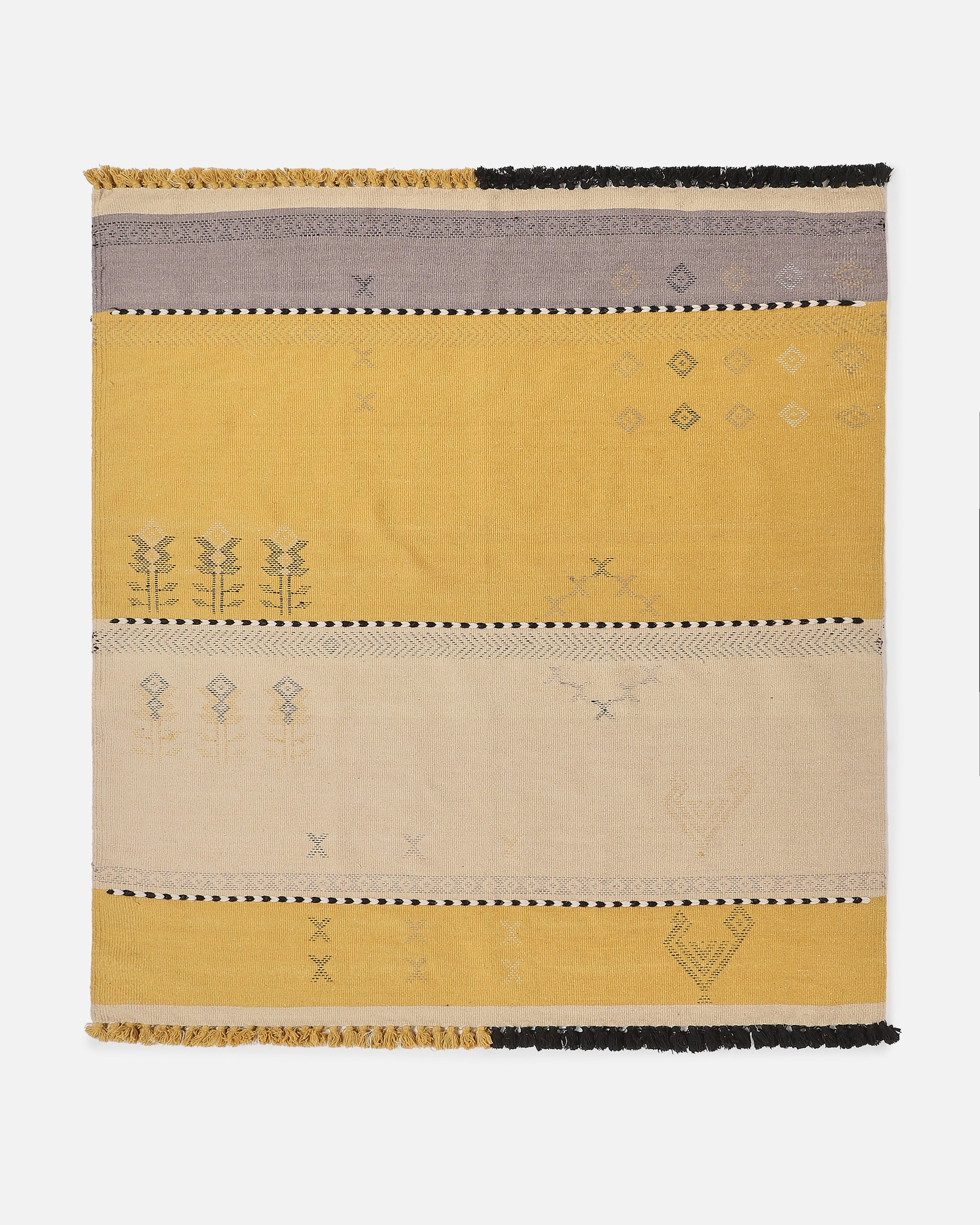 Sameen Bhujodi Extra Weft Cotton Wool Rug