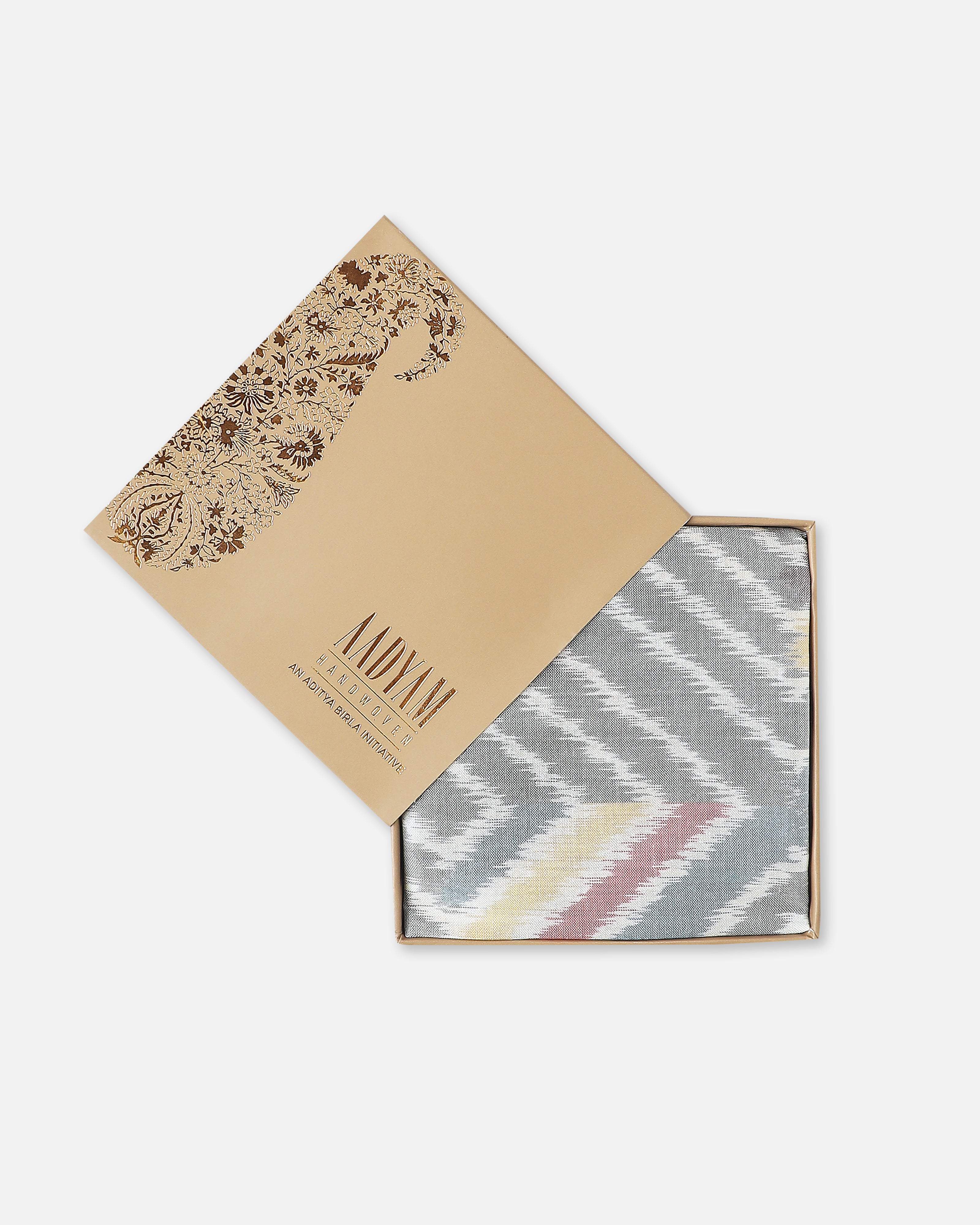 Jagmag Pochampally Weft Ikat Cotton Silk Pocket Square