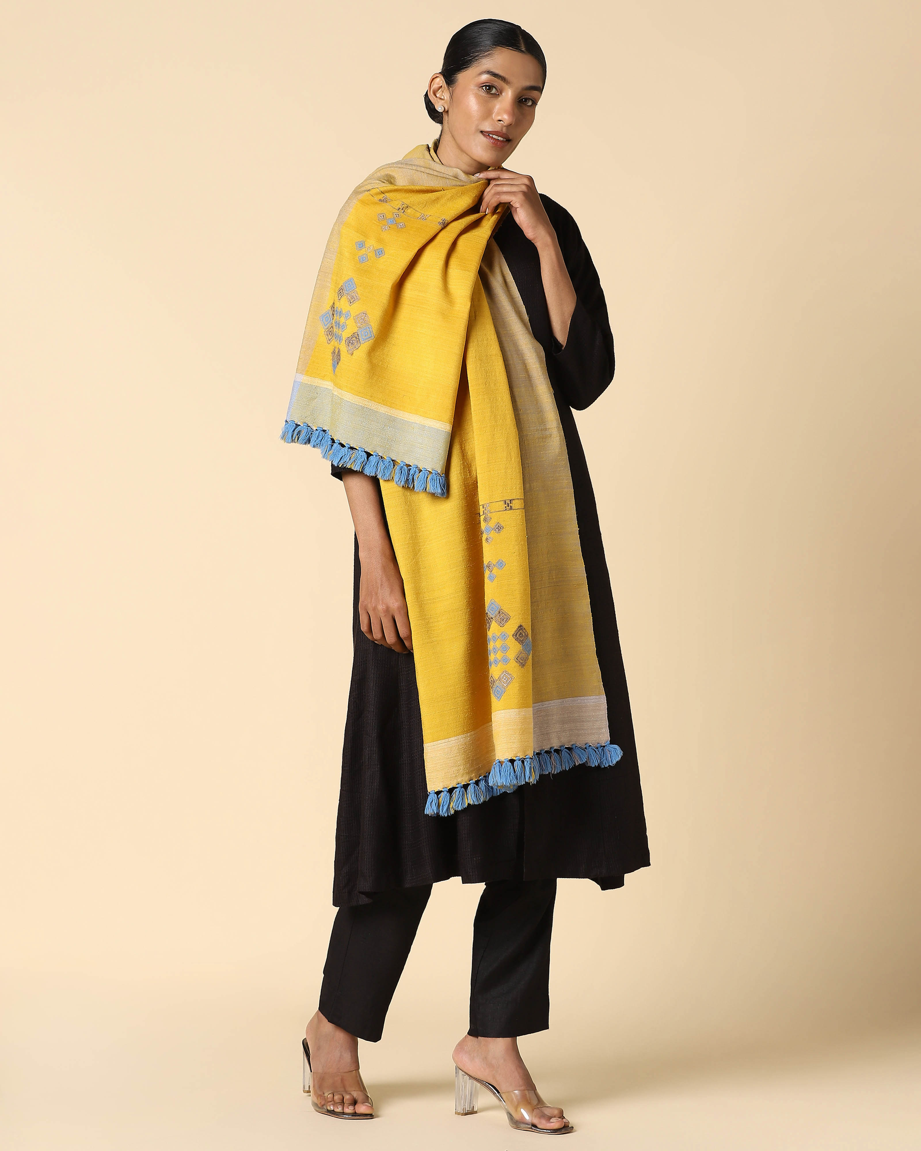 Romie Bhujodi Extra Weft Wool Silk Stole