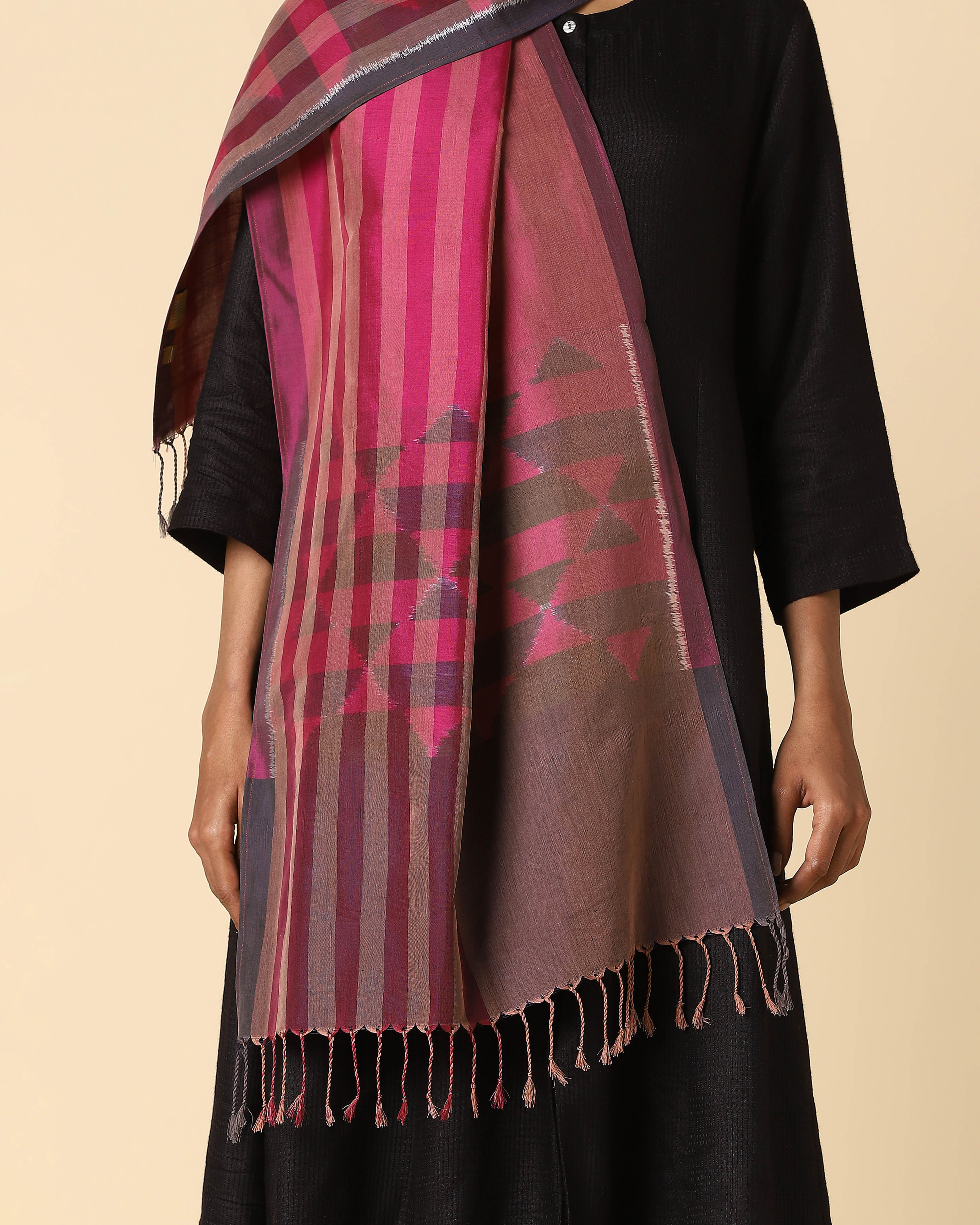 Bob Pochampally Weft Ikat Cotton Silk Stole