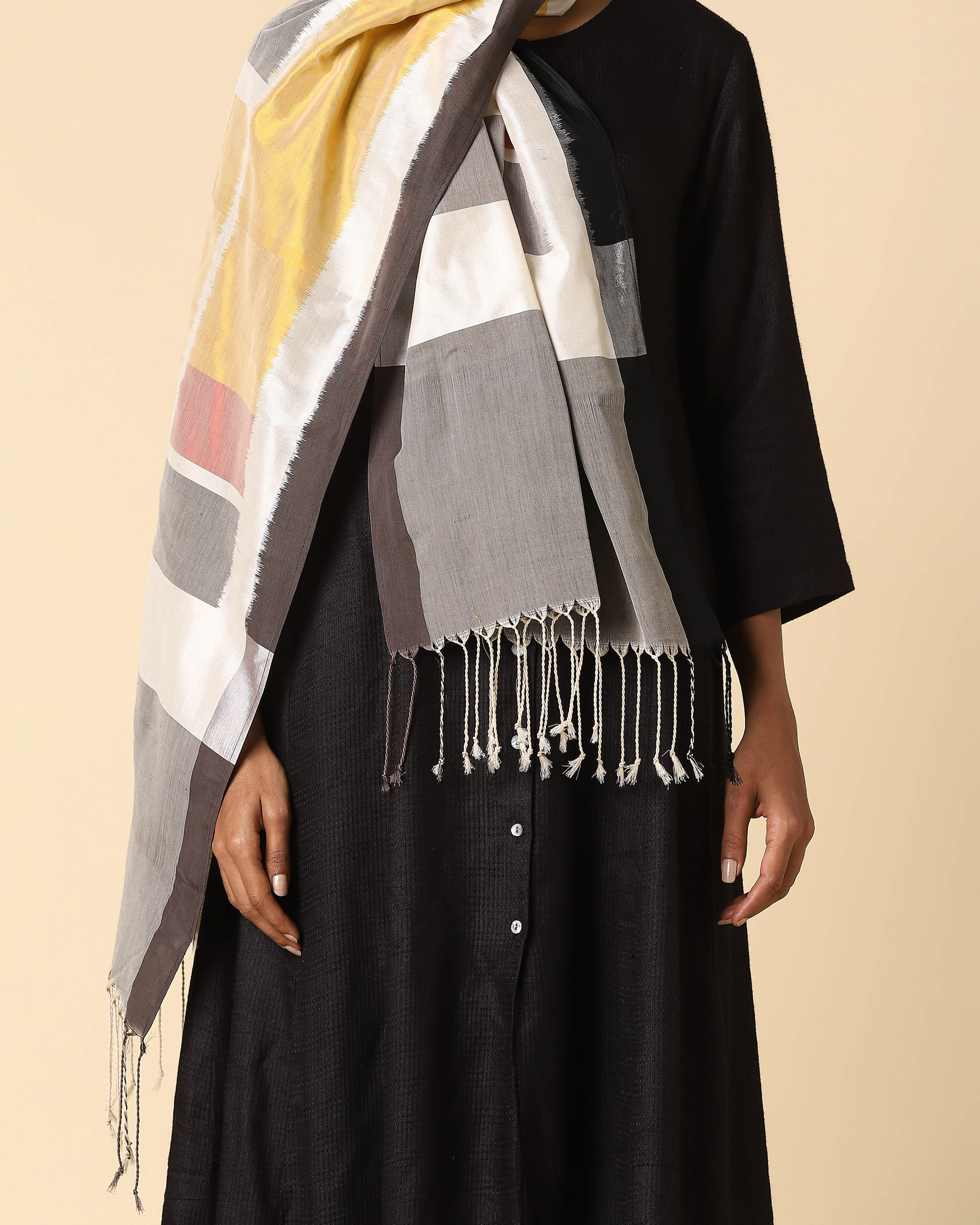 Fenetre Pochampally Weft Ikat Cotton Silk Stole