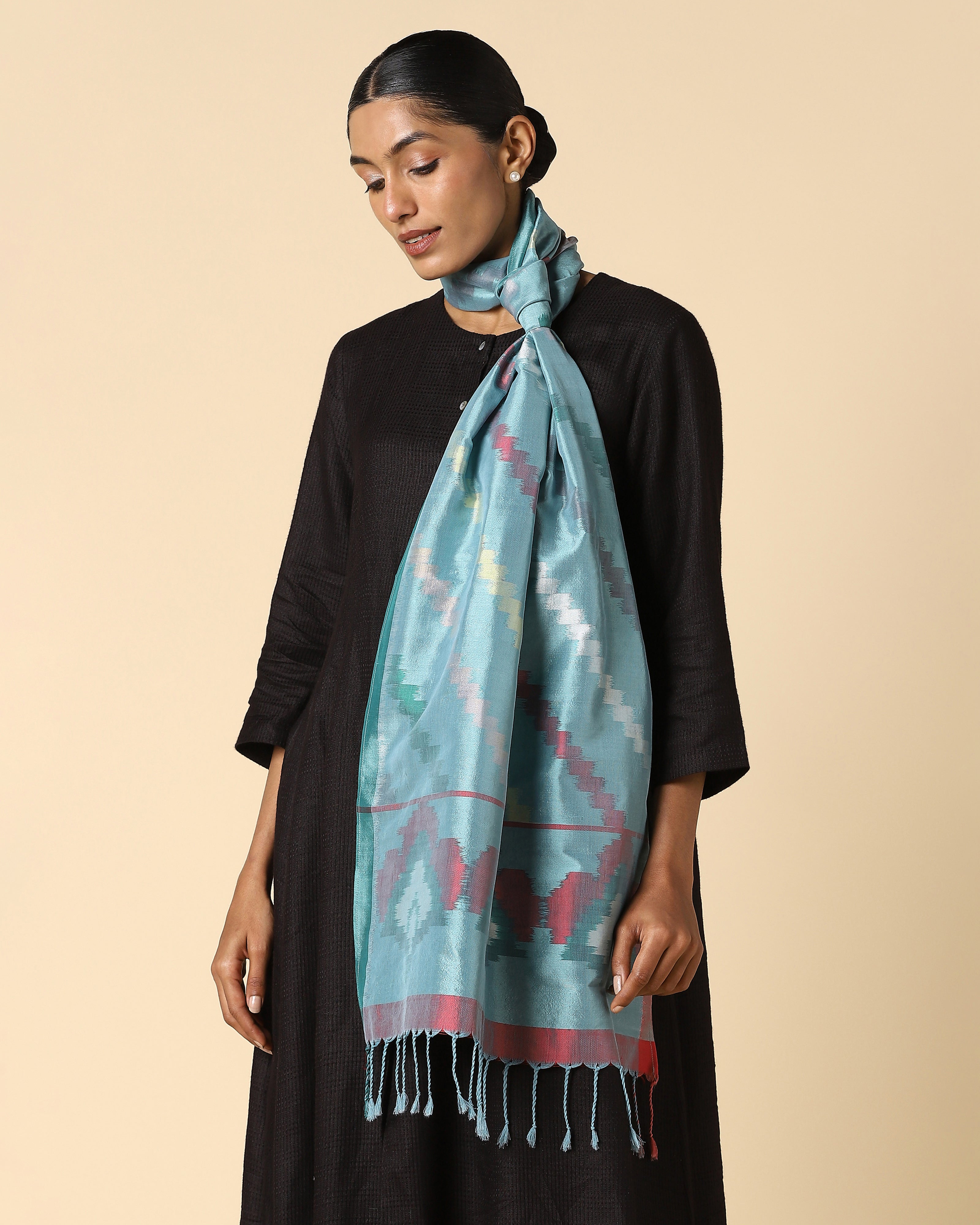 Eugine Pochampally Weft Ikat Cotton Silk Stole