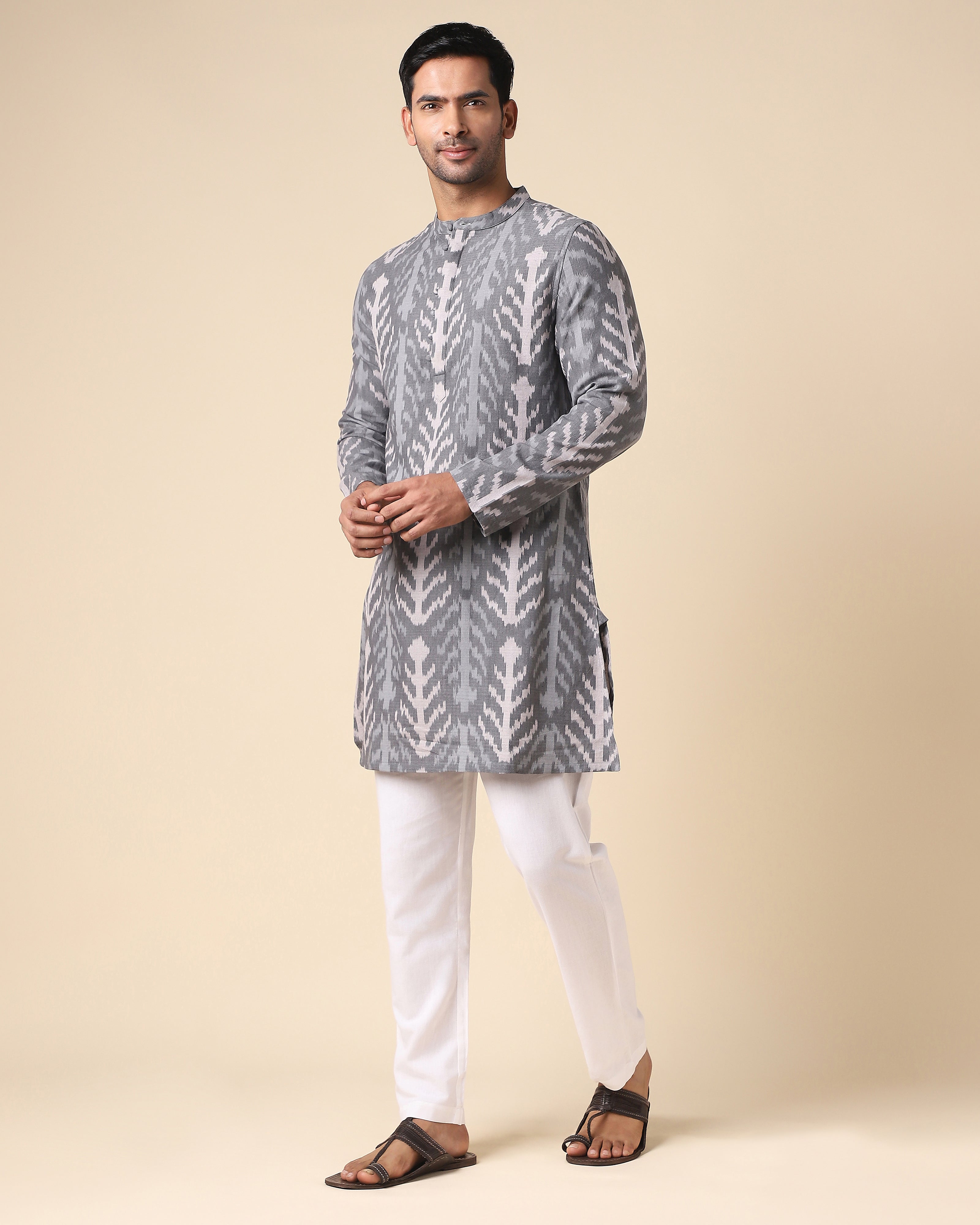 Aarush Pochampally Warp Ikat Cotton Men's Kurta