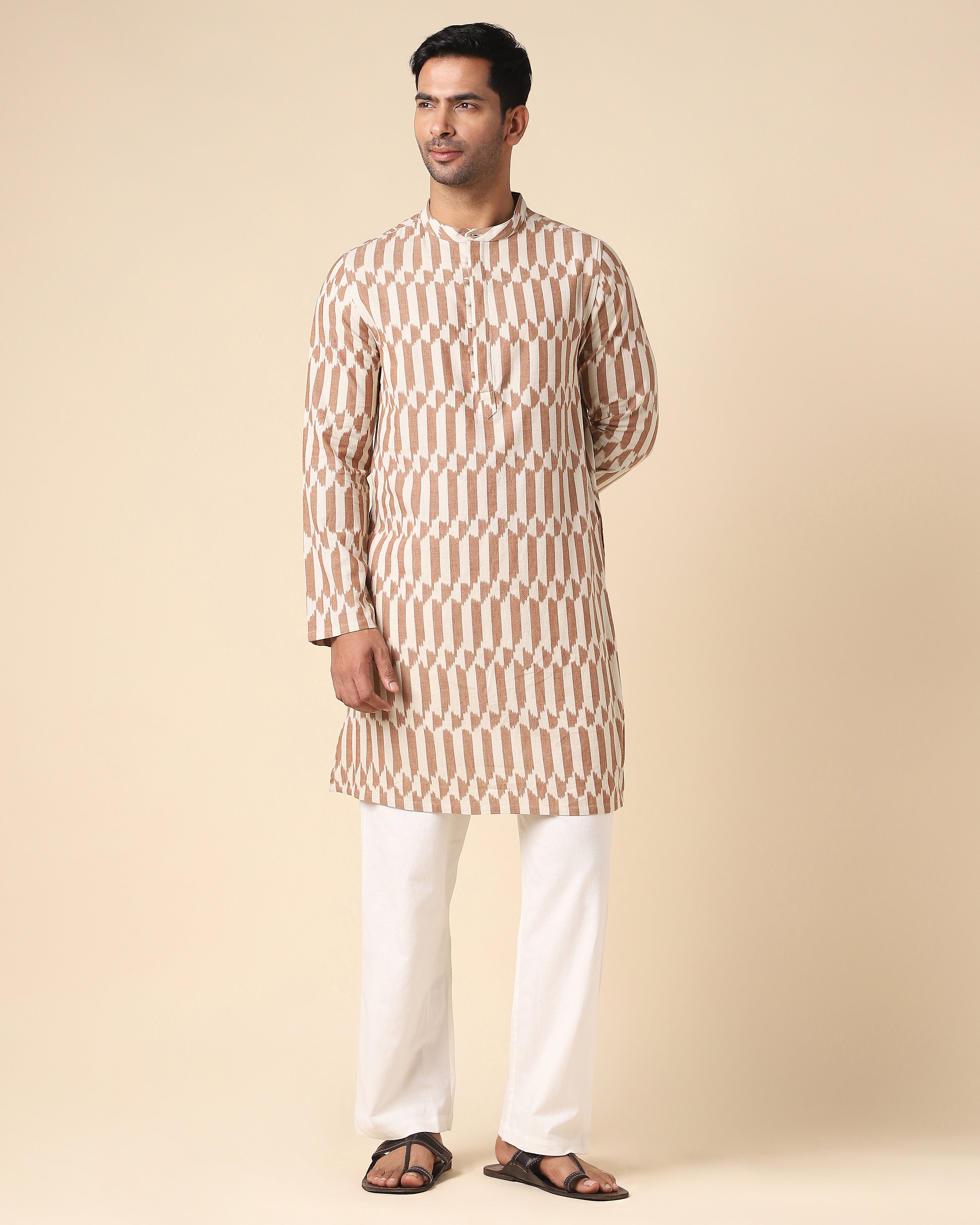Arfaz Pochampally Warp Ikat Cotton Men's Kurta