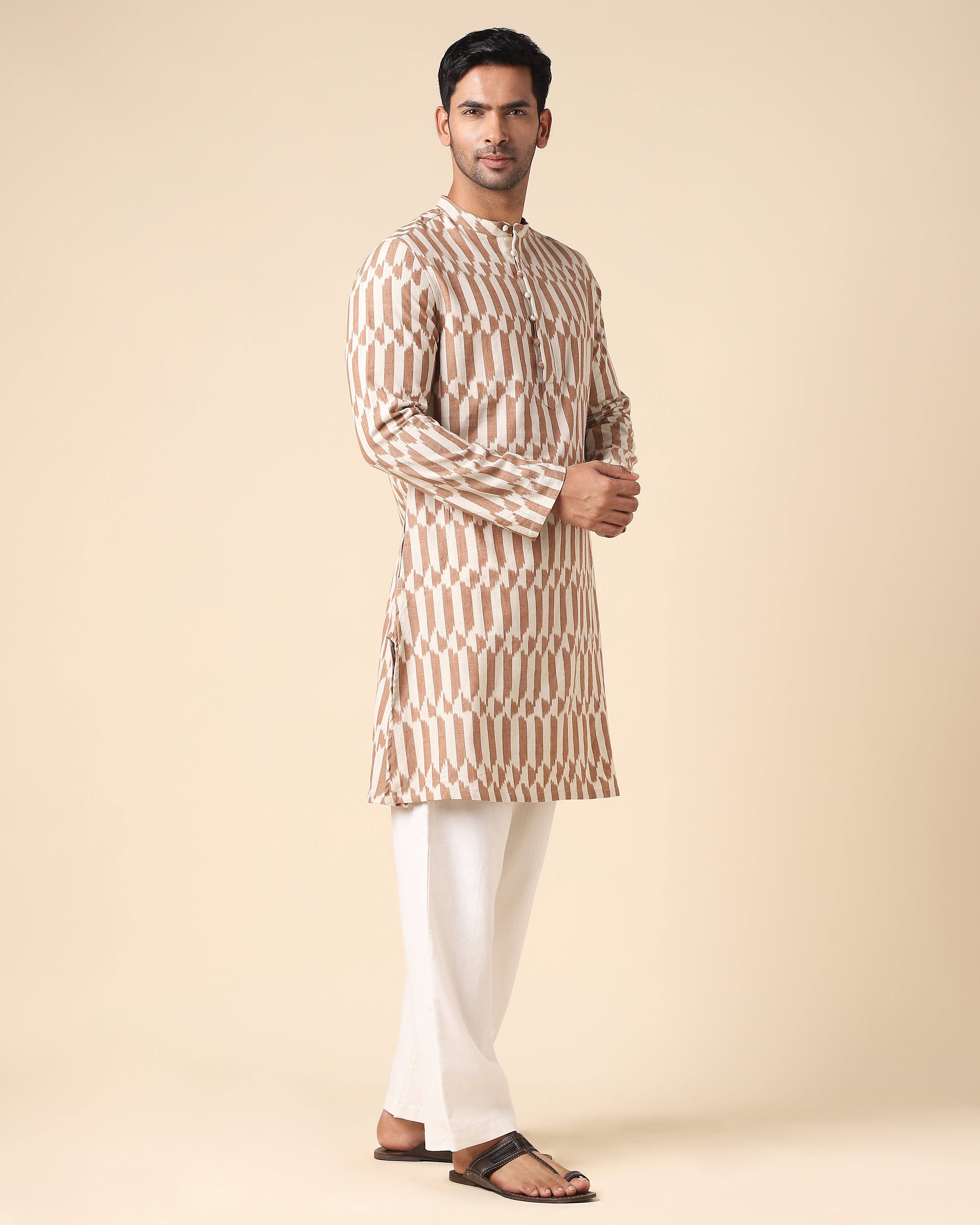 Arfaz Pochampally Warp Ikat Cotton Men's Kurta