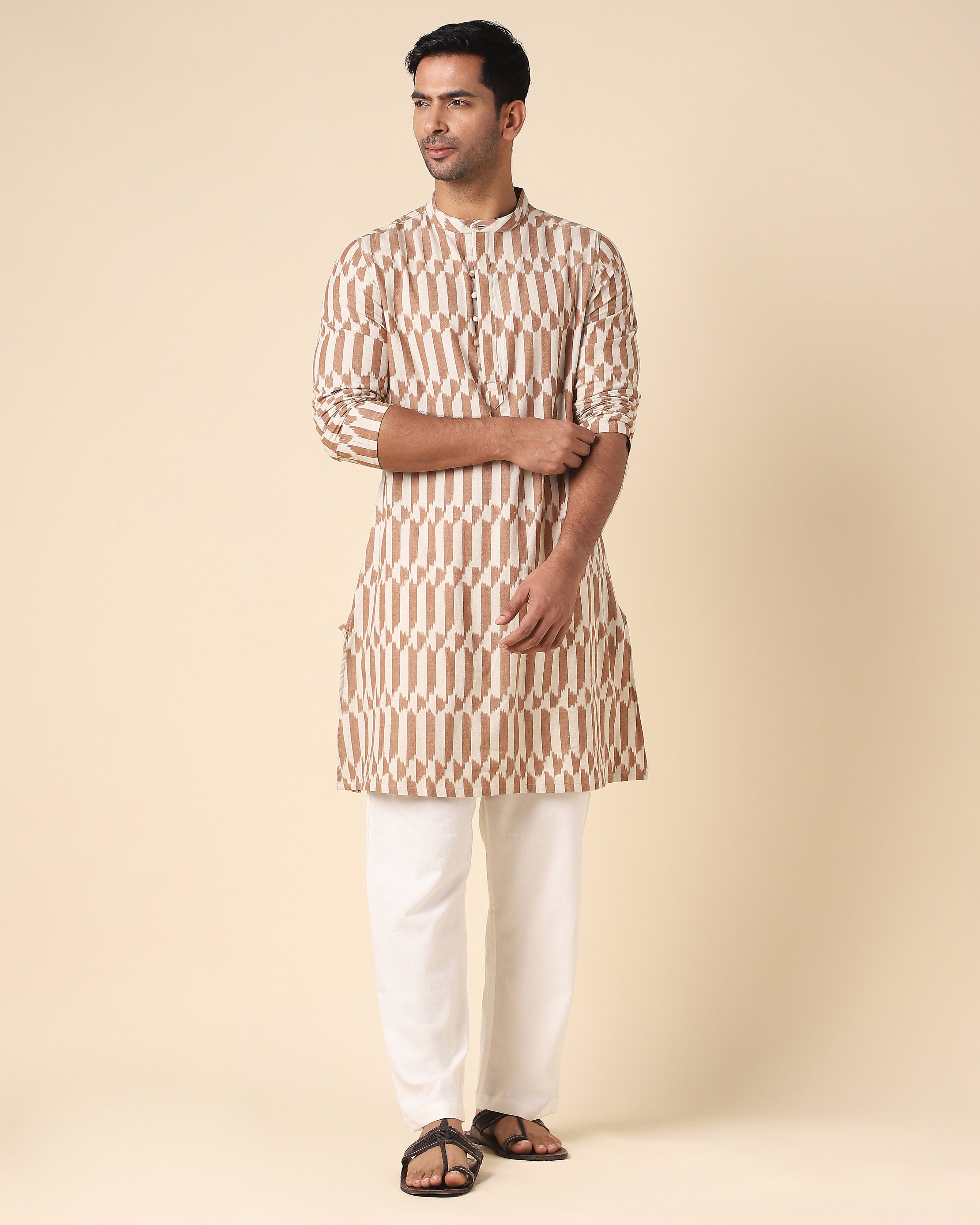 Arfaz Pochampally Warp Ikat Cotton Men's Kurta