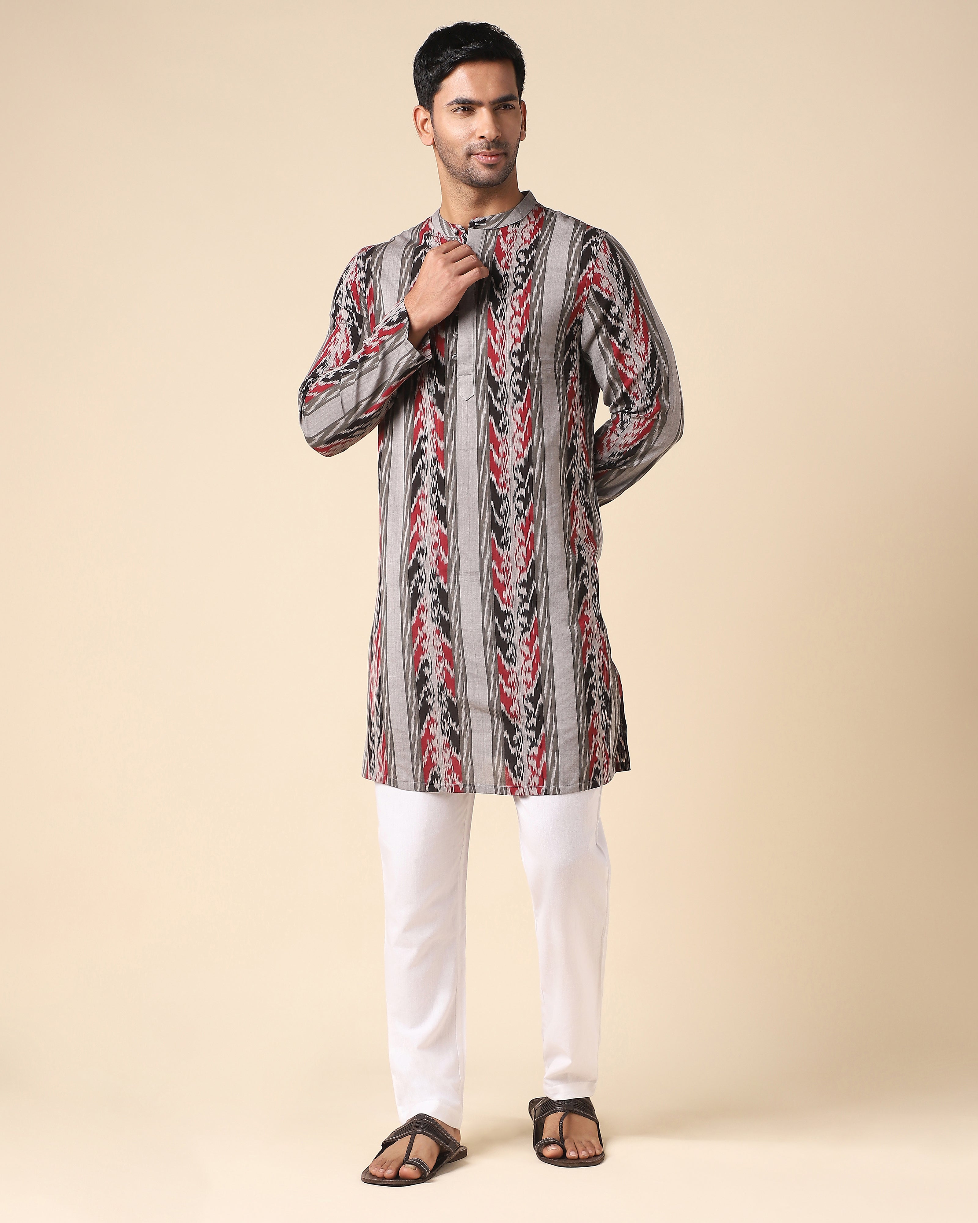 Arim Pochampally Warp Ikat Cotton Men's Kurta
