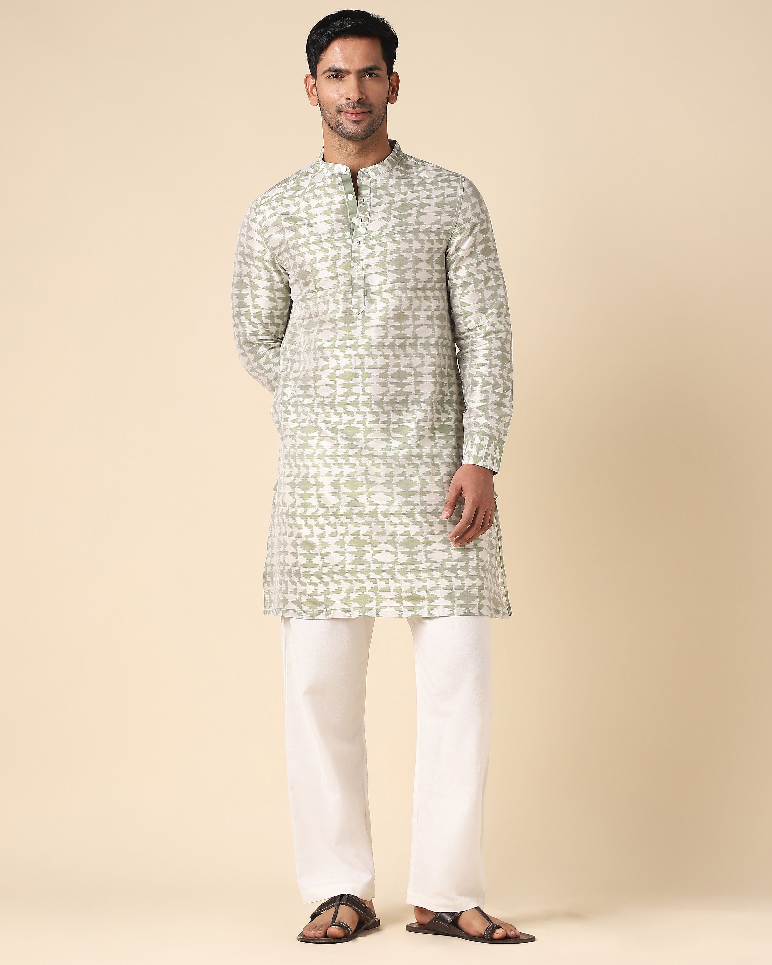 Romil Pochampally Weft Ikat Cotton Silk Men's Kurta
