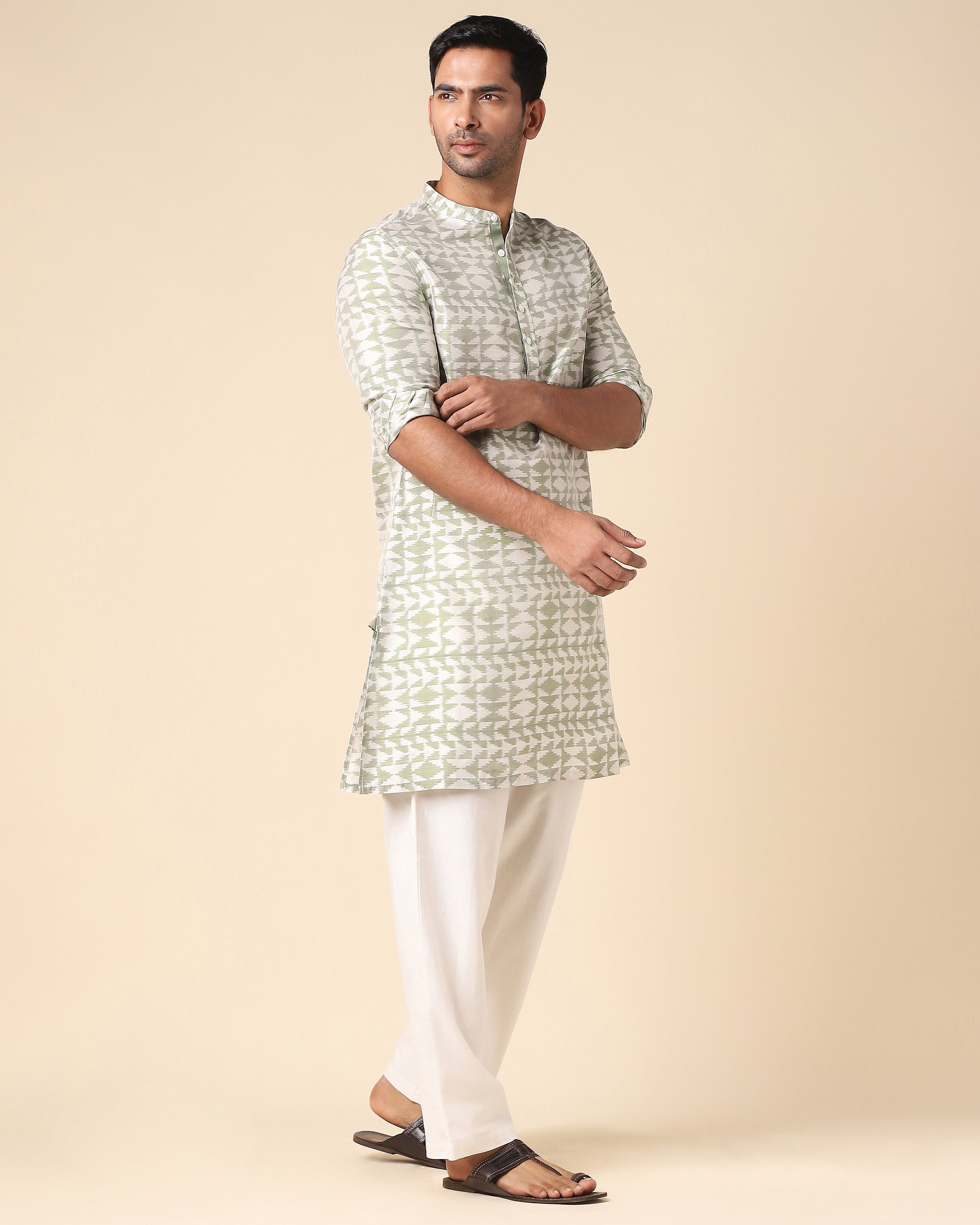 Romil Pochampally Weft Ikat Cotton Silk Men's Kurta