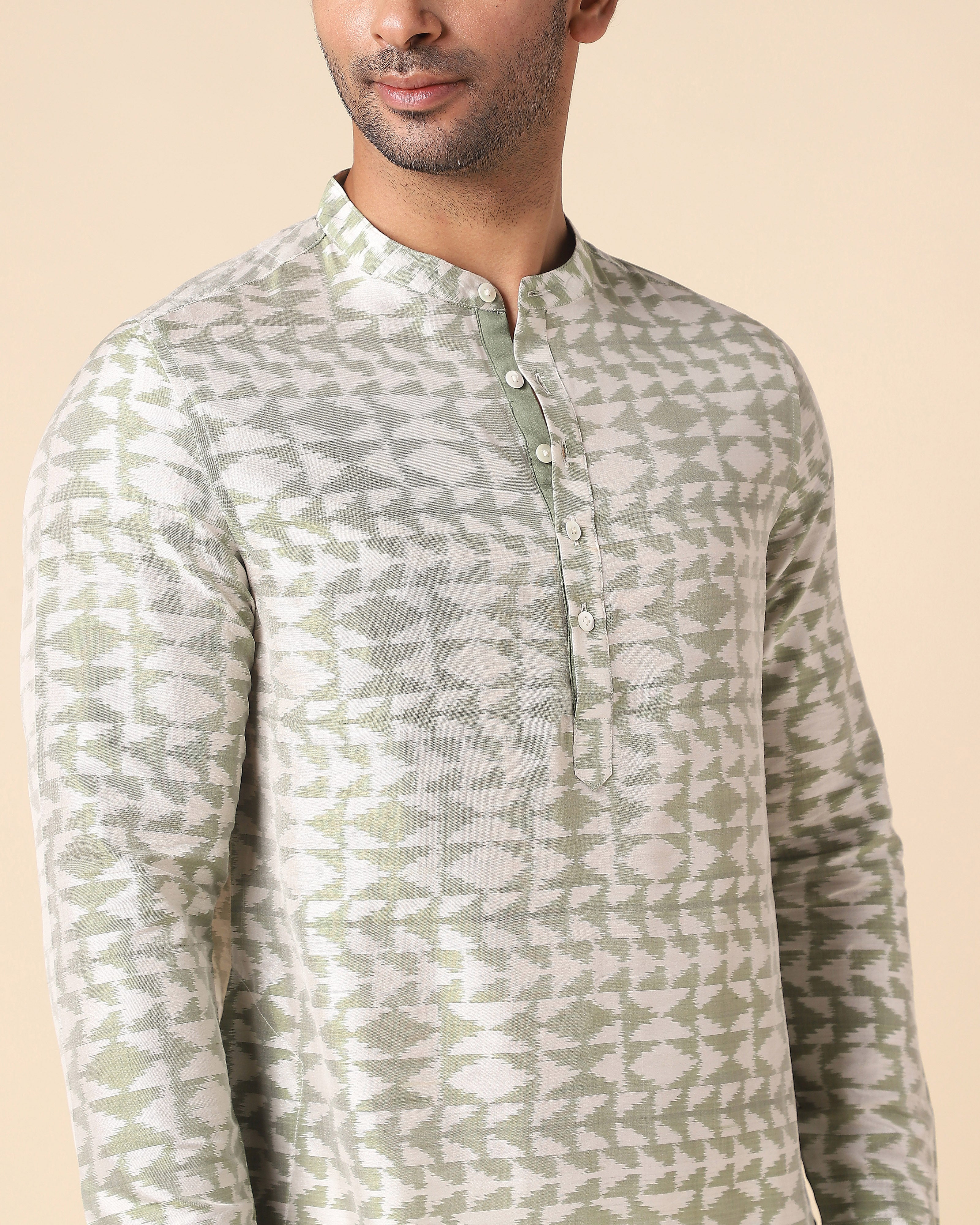 Romil Pochampally Weft Ikat Cotton Silk Men's Kurta