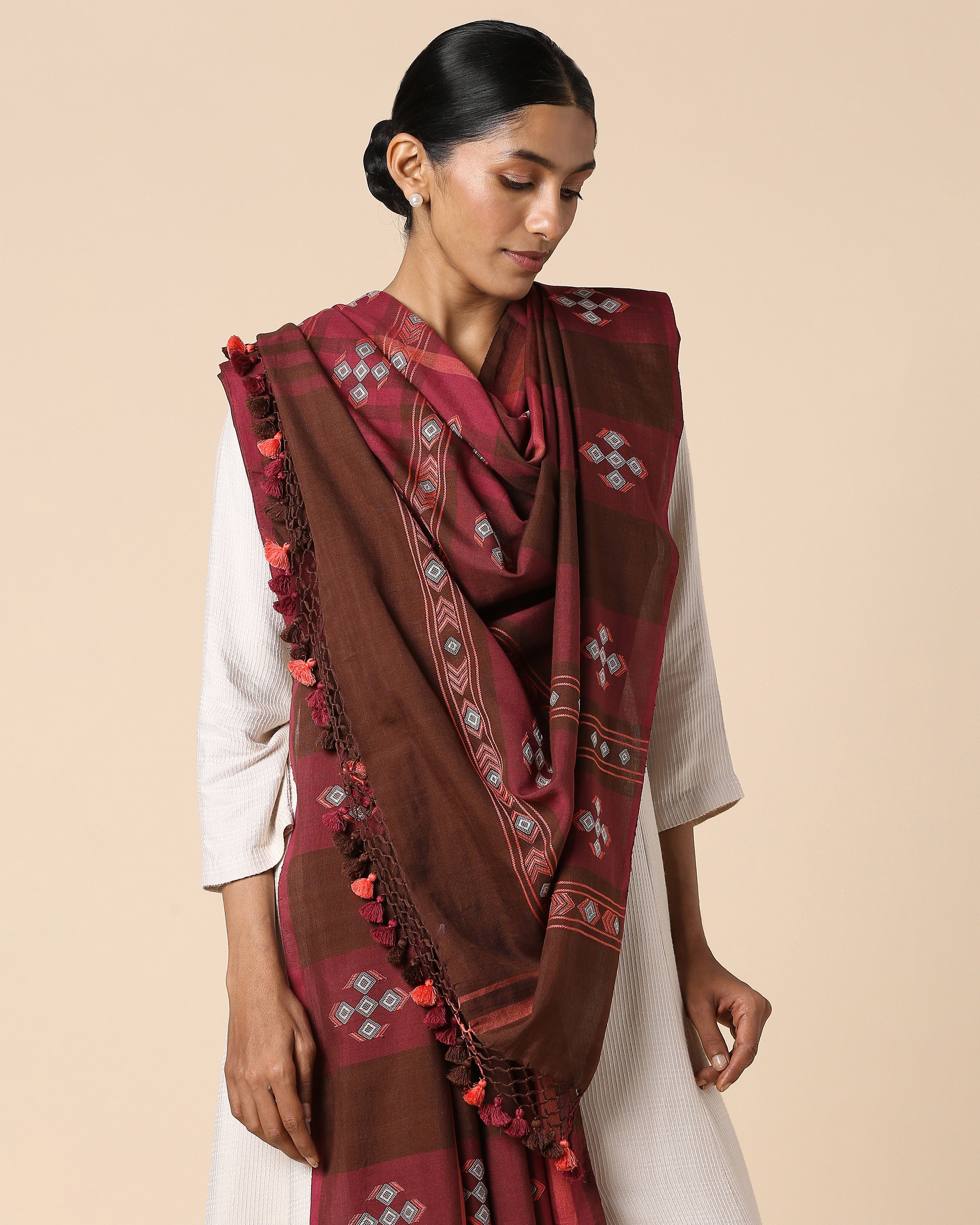 Maitri Bhujodi Extra Weft Cotton Dupatta