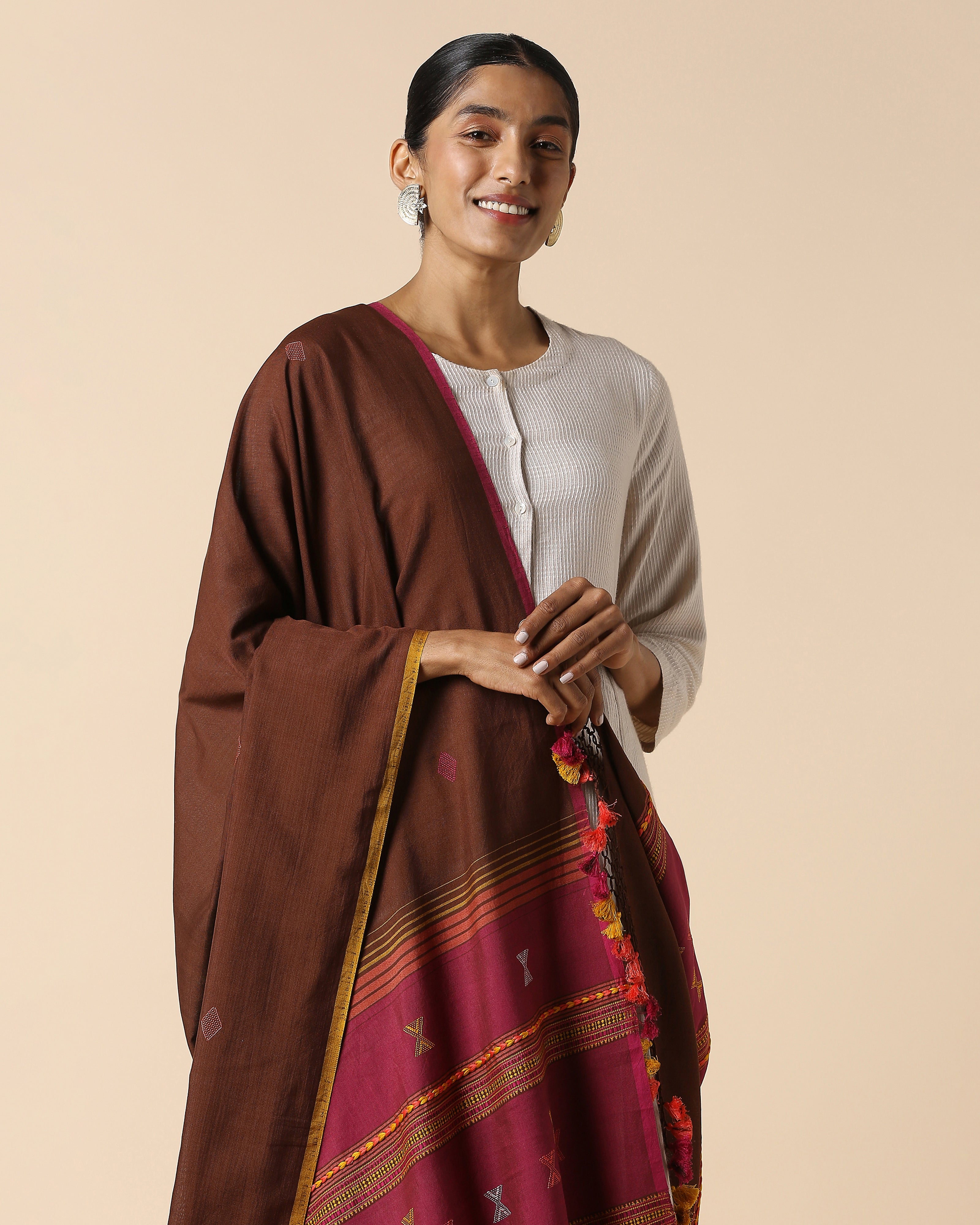 Mahir Bhujodi Extra Weft Cotton Dupatta