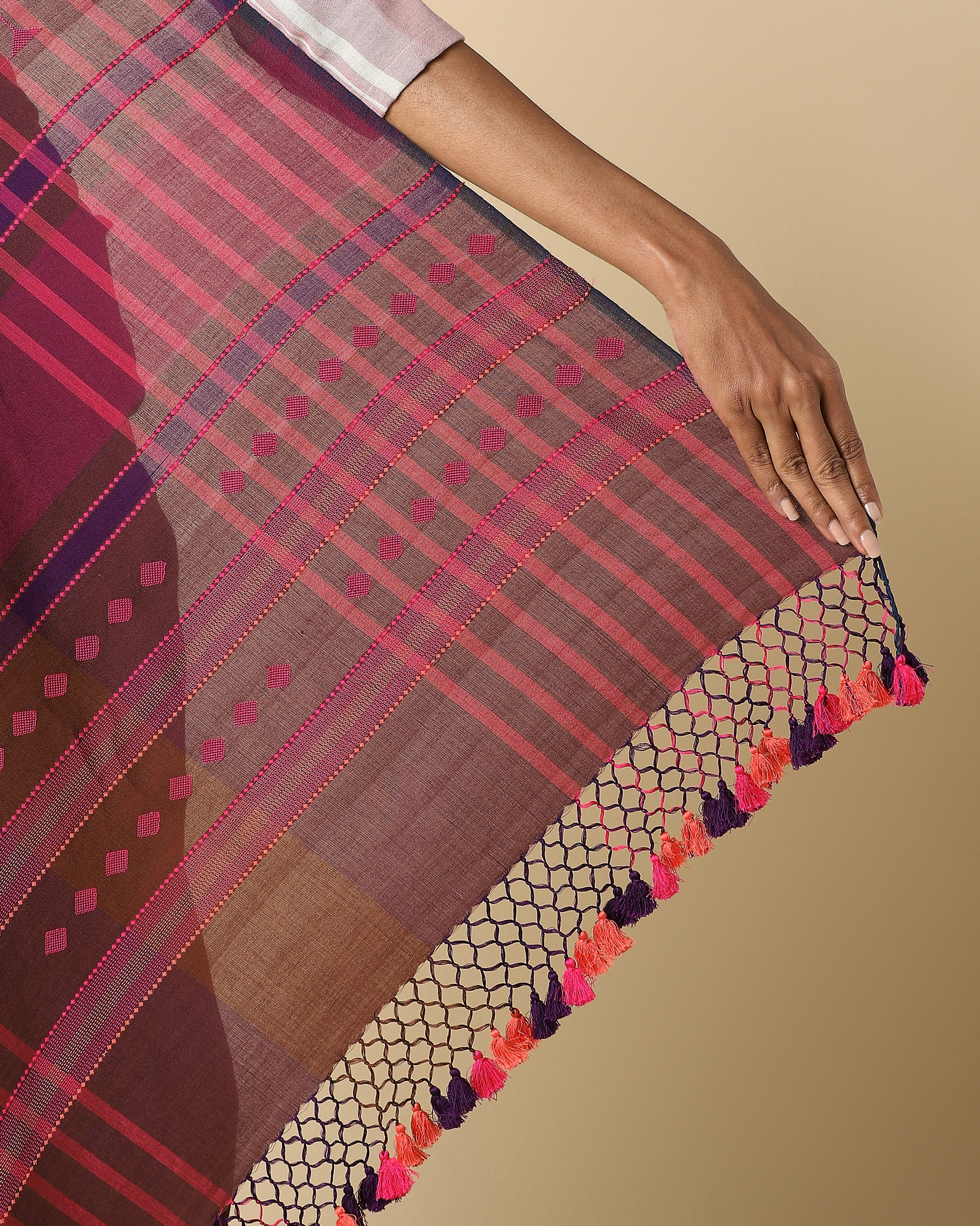 Chaupar Bhujodi Extra Weft Cotton Saree