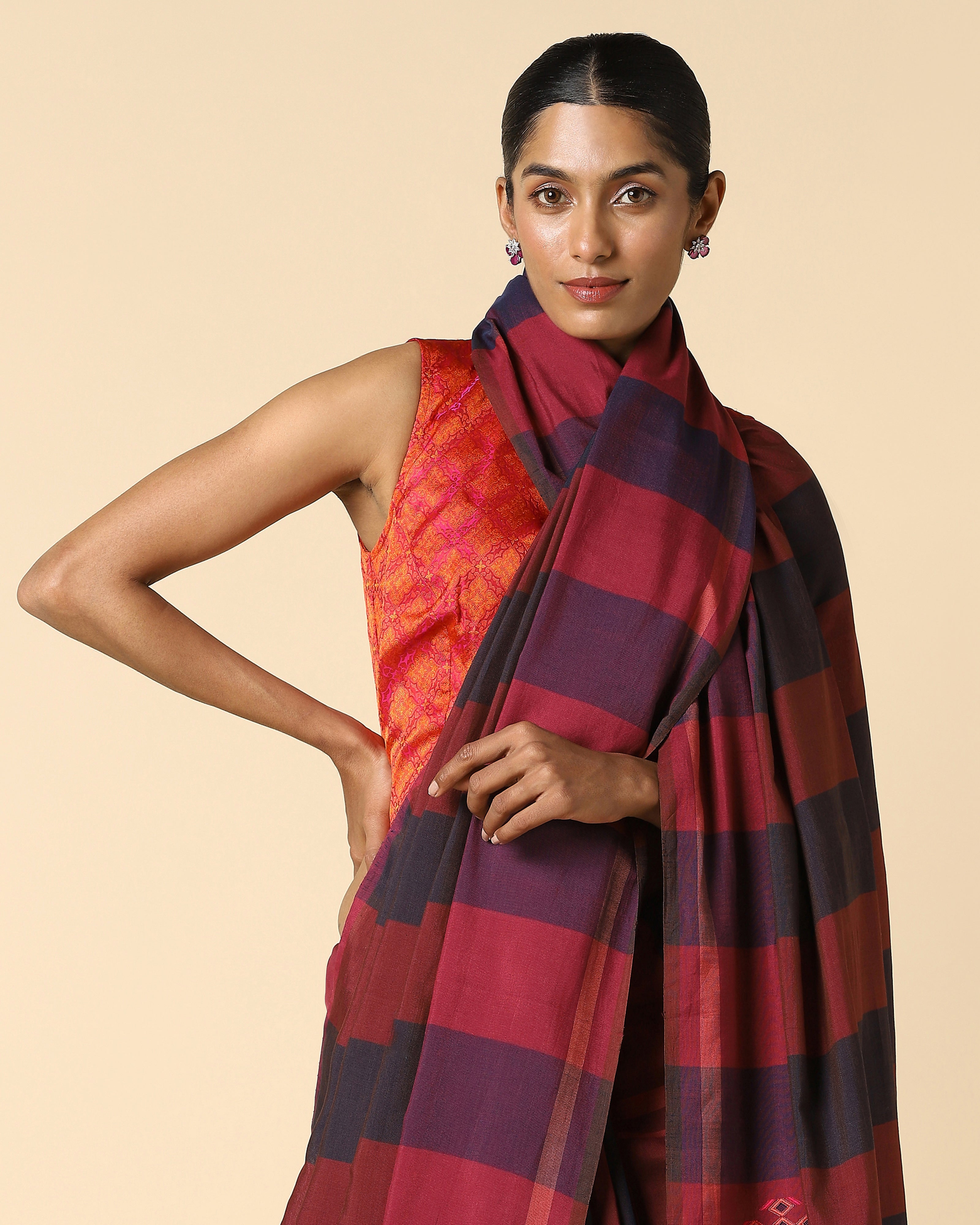 Maitri Bhujodi Extra Weft Cotton Saree