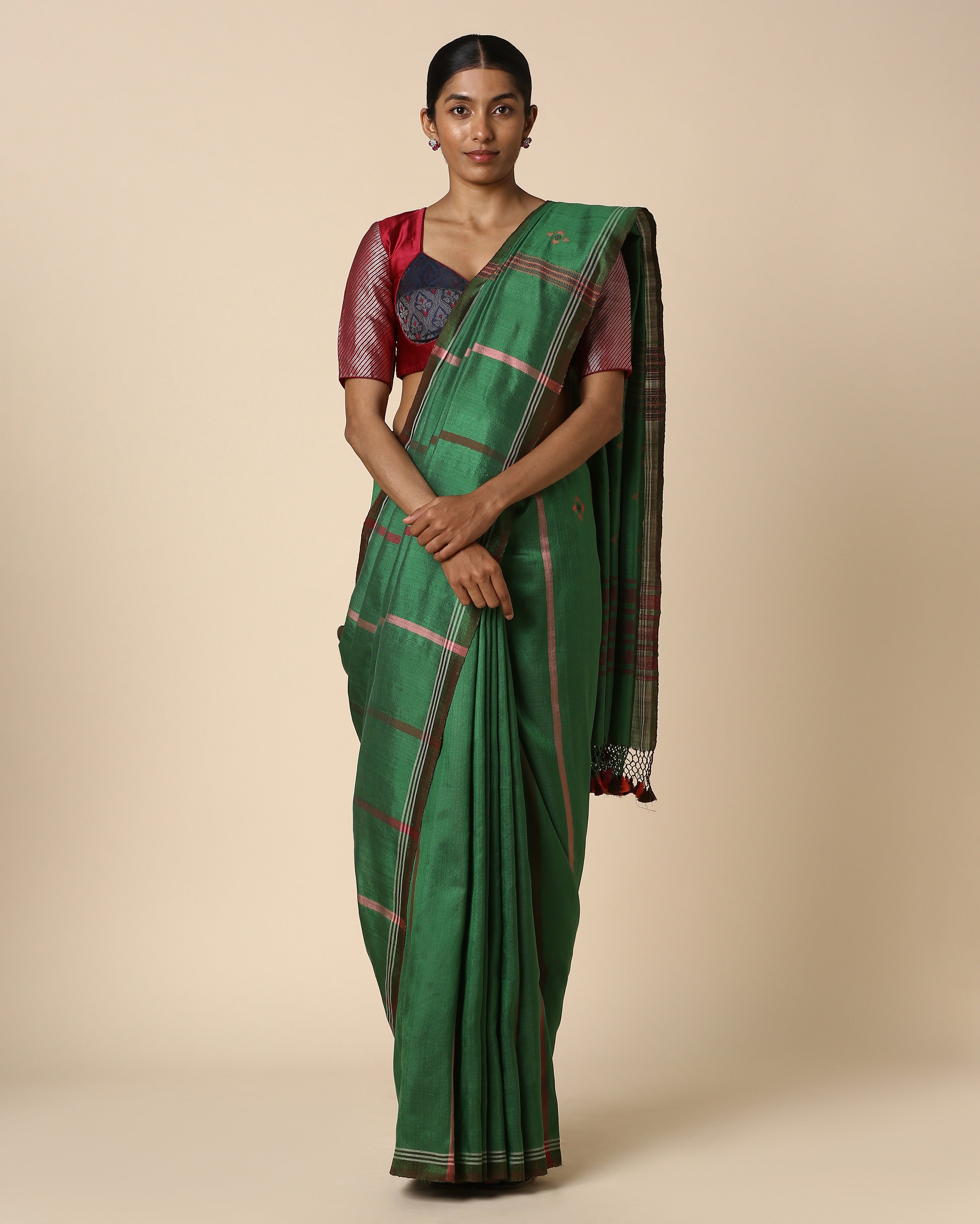 Osana Bhujodi Extra Weft Cotton Silk Saree