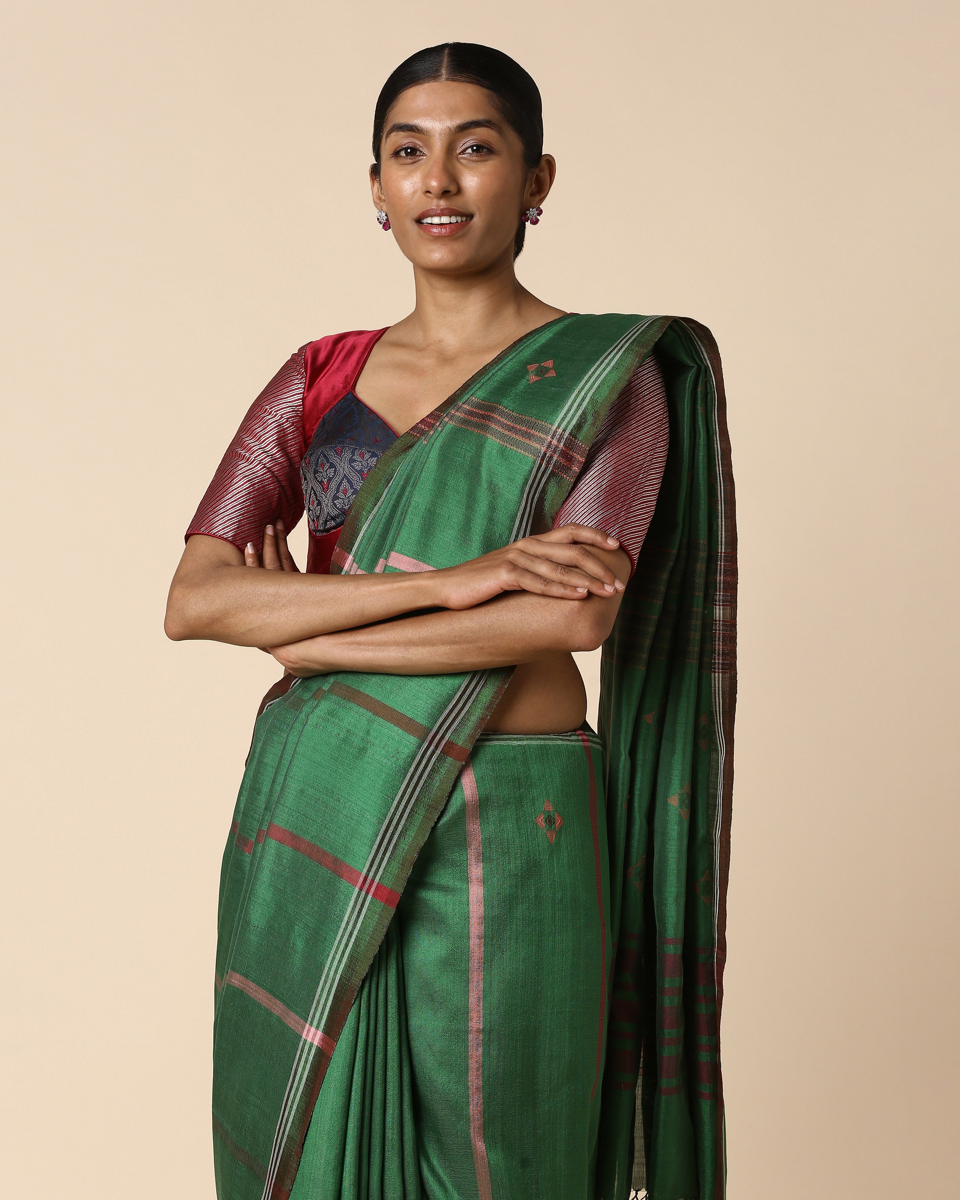 Osana Bhujodi Extra Weft Cotton Silk Saree