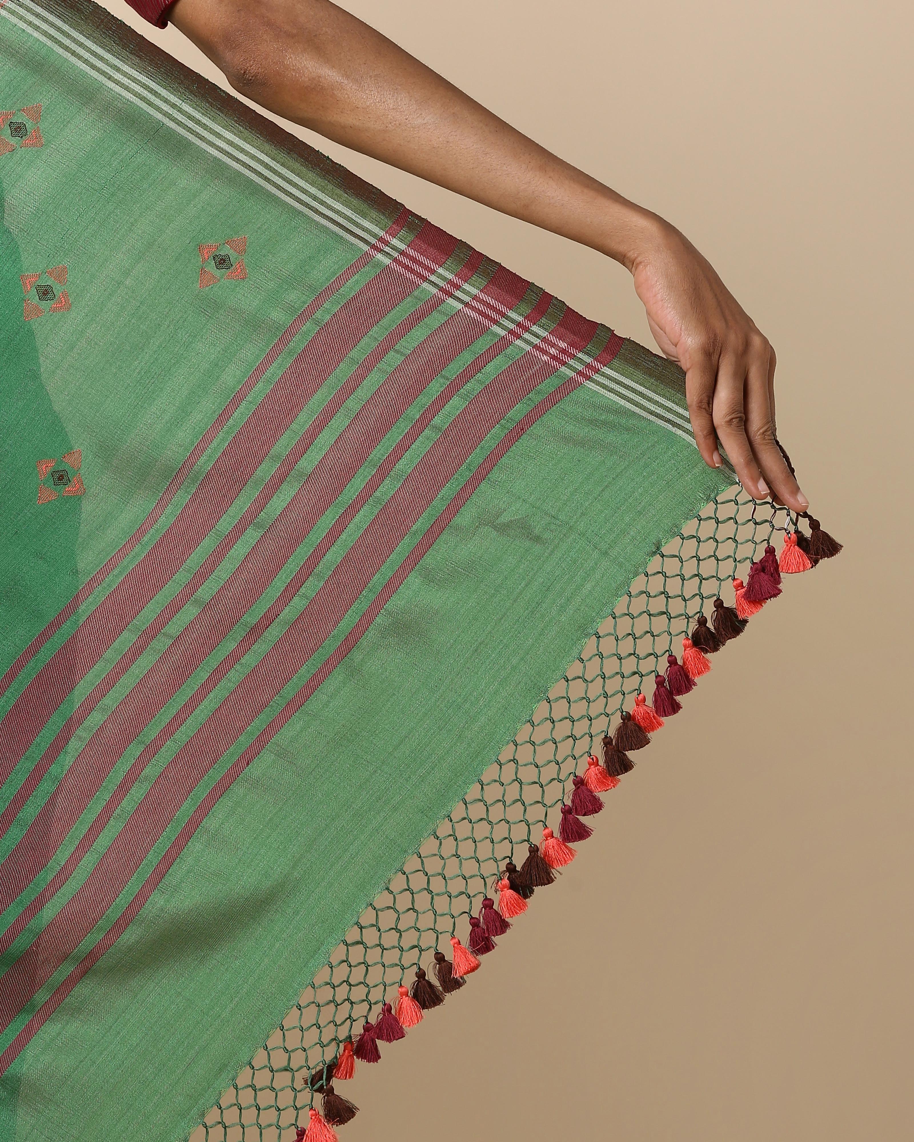 Osana Bhujodi Extra Weft Cotton Silk Saree