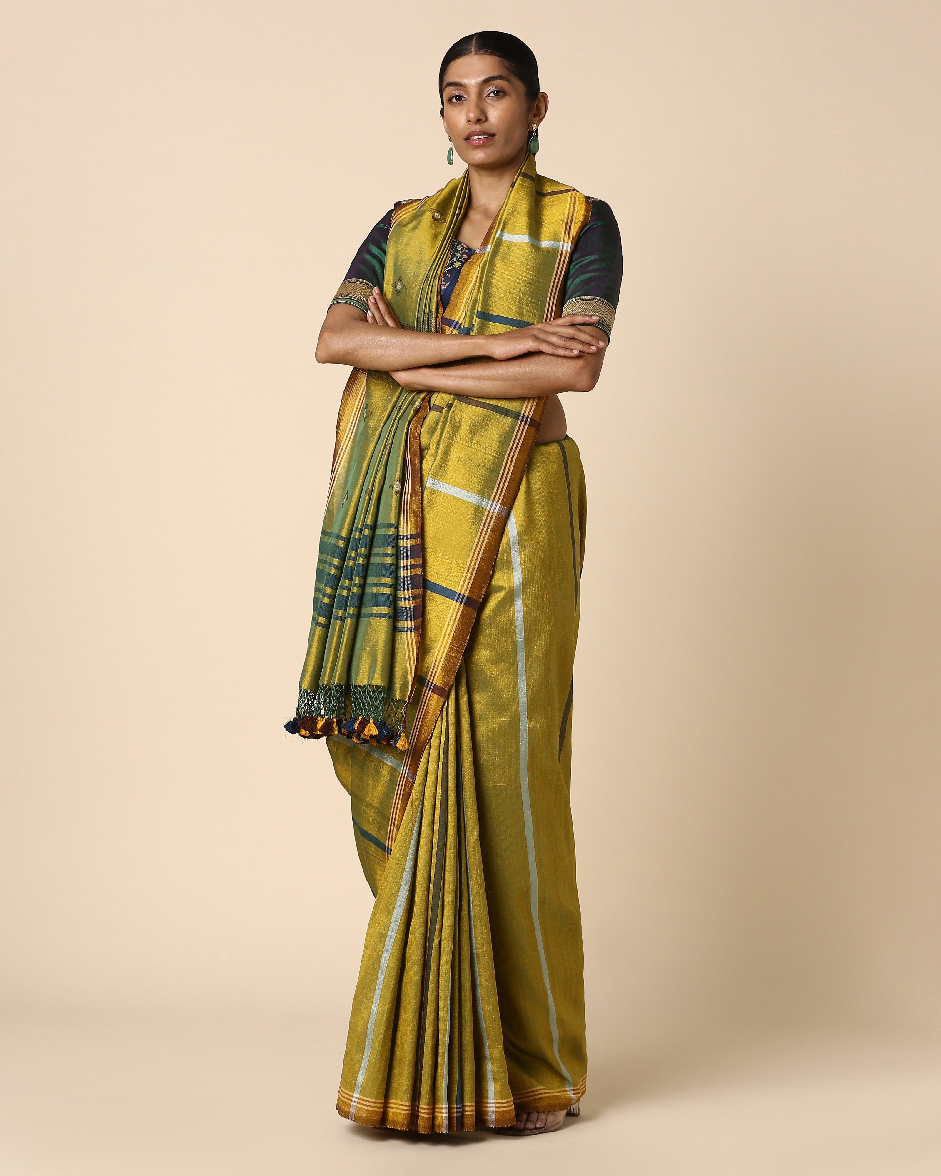 Osana Bhujodi Extra Weft Cotton Silk Saree