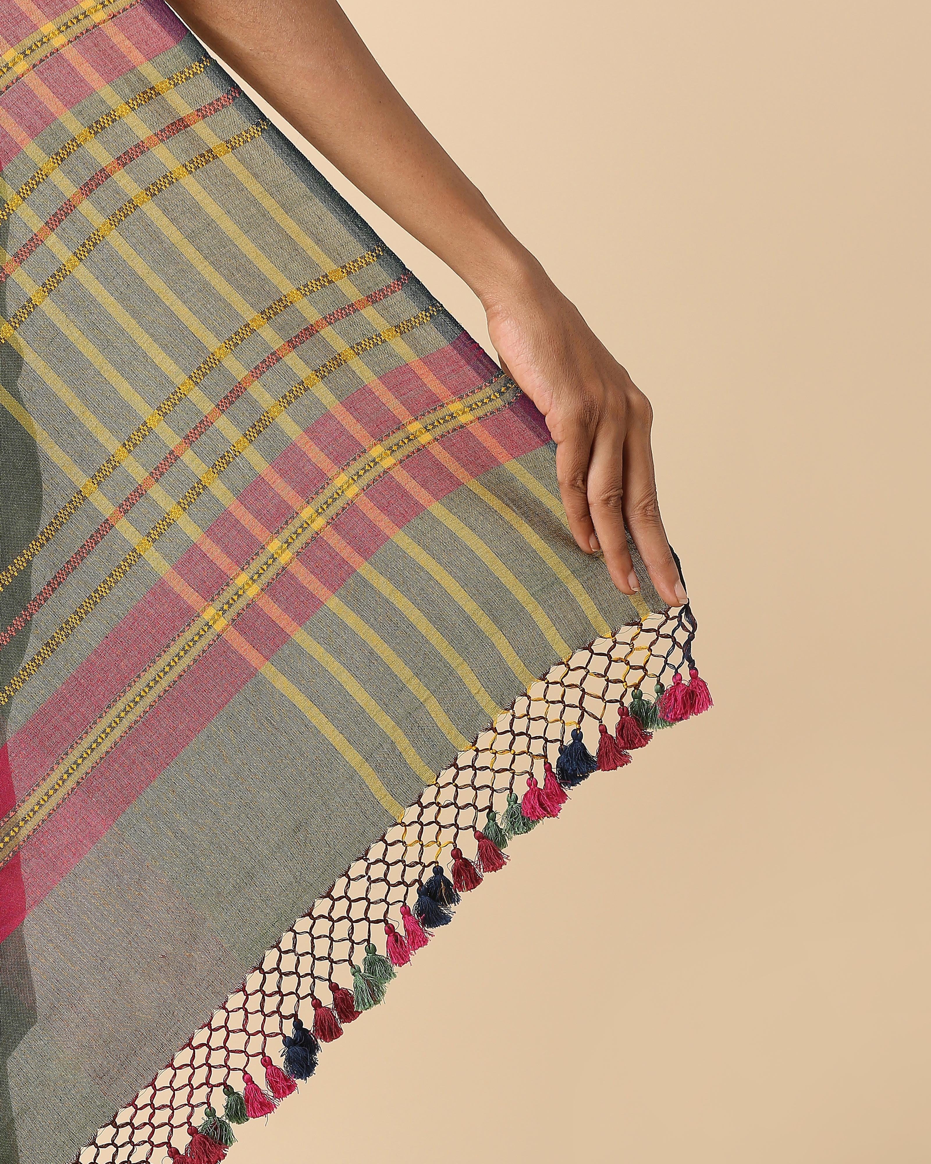 Anaka Bhujodi Extra Weft Cotton Saree