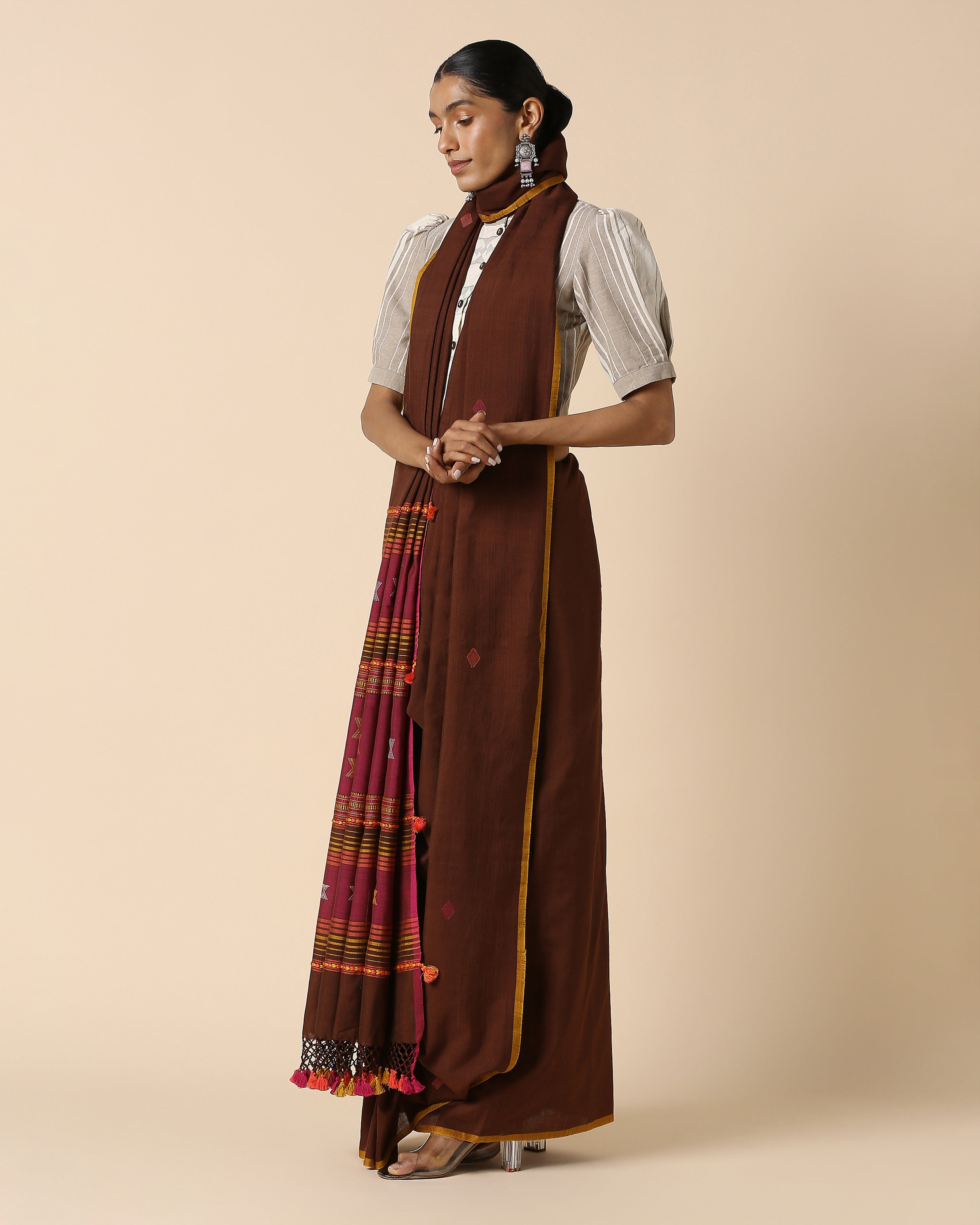 Mahir Bhujodi Extra Weft Cotton Saree