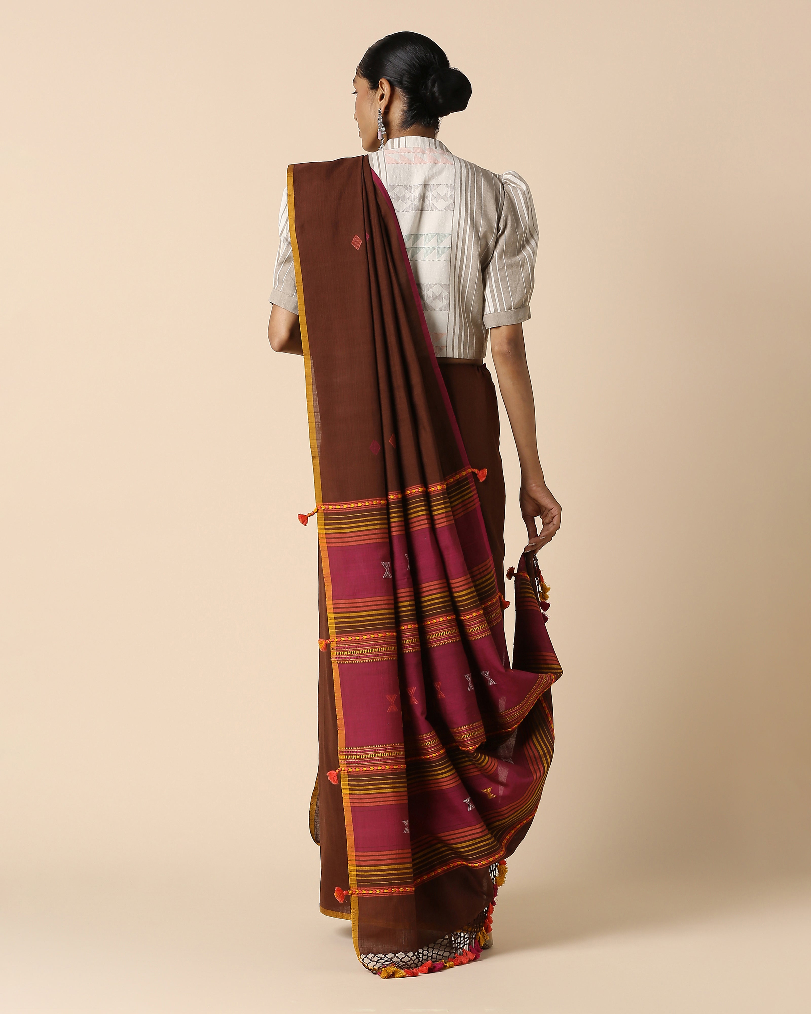 Mahir Bhujodi Extra Weft Cotton Saree