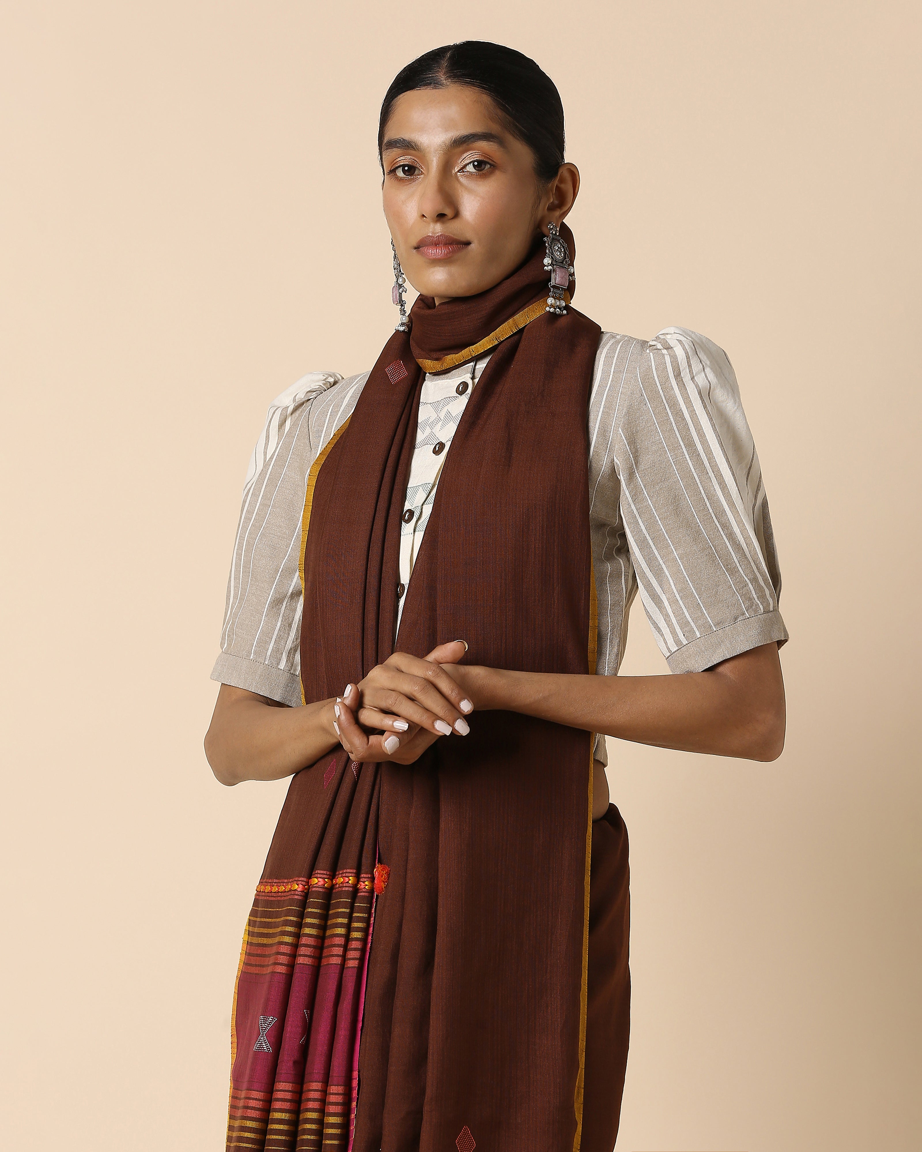 Mahir Bhujodi Extra Weft Cotton Saree