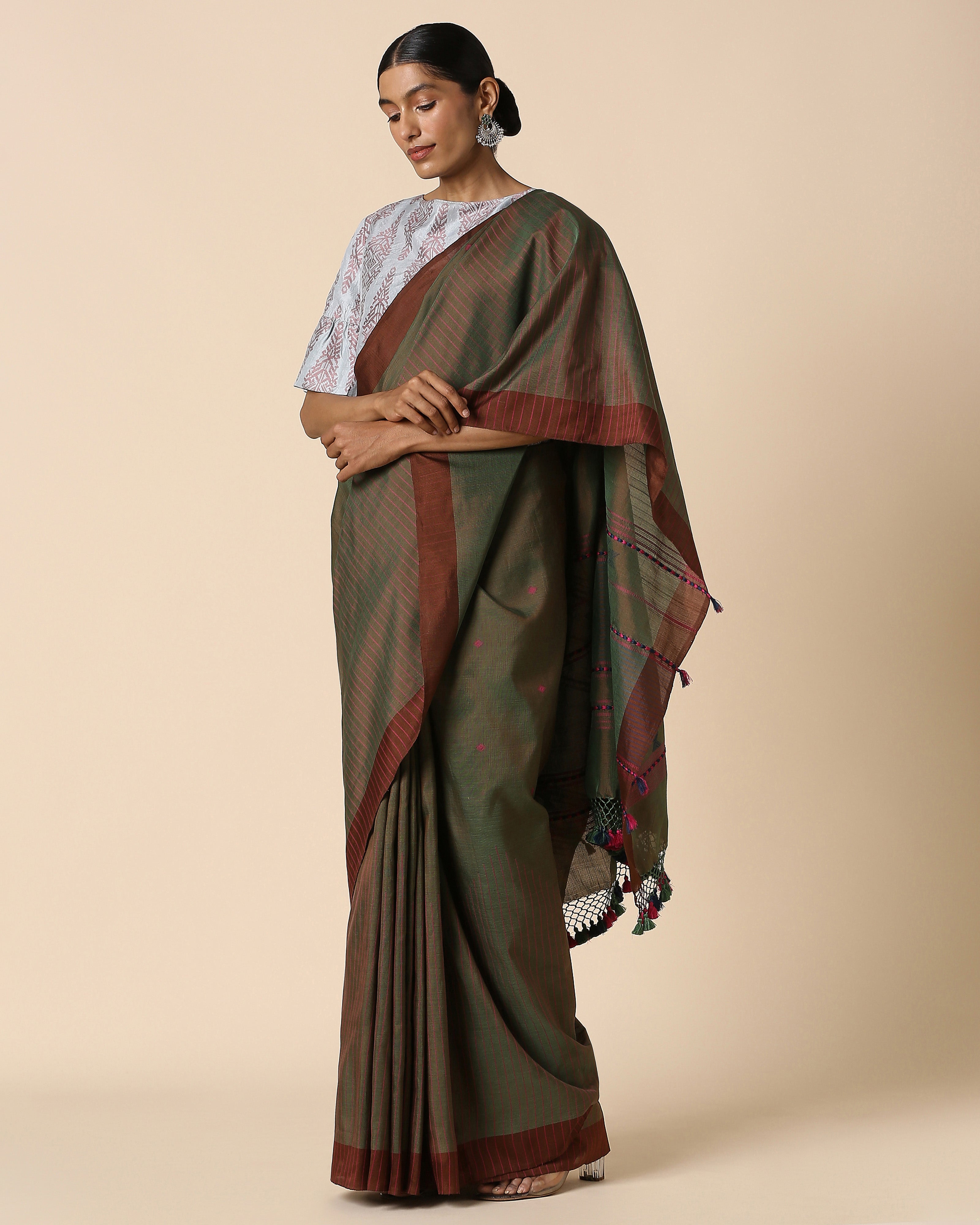 Mohita Bhujodi Extra Weft Cotton Silk Saree