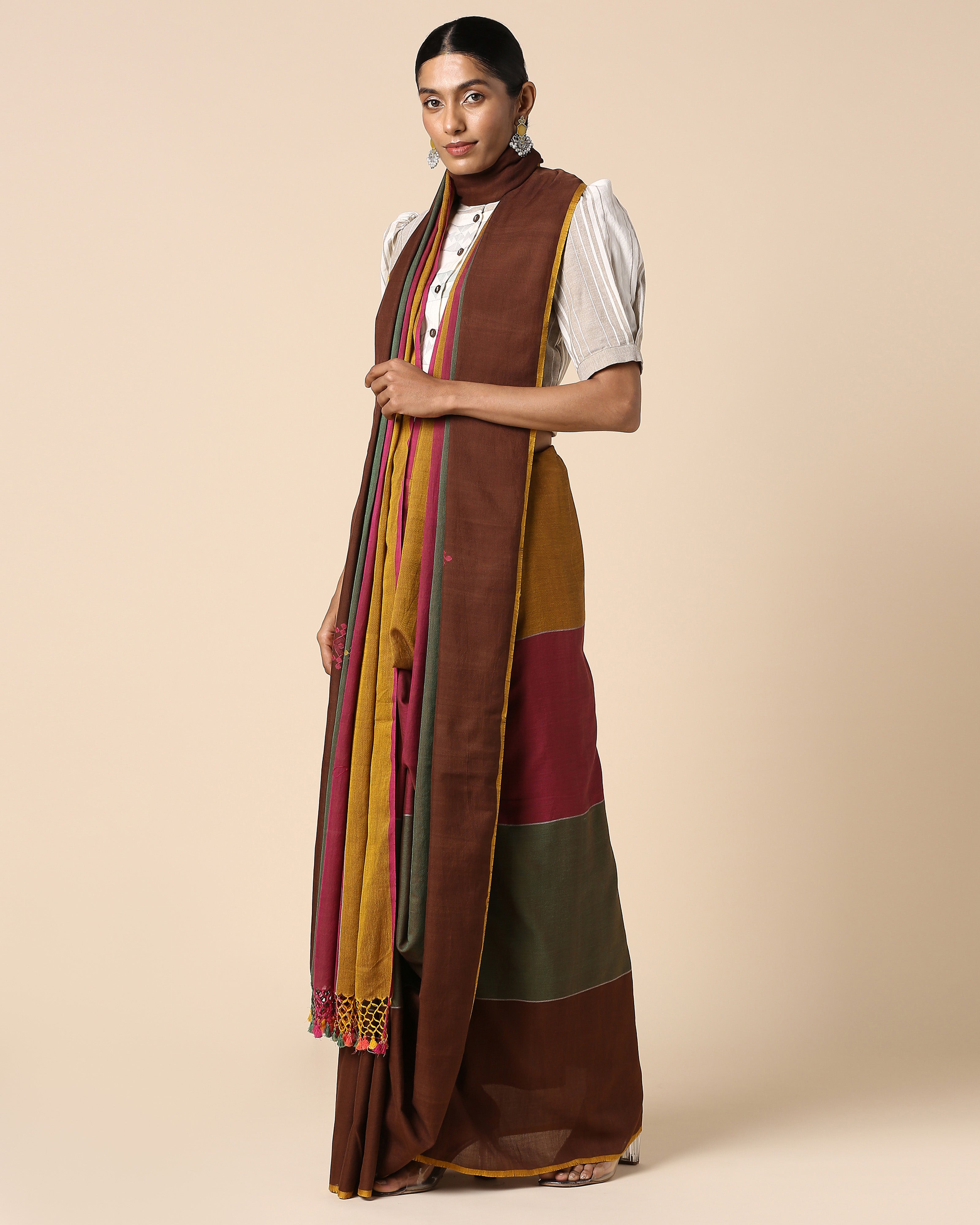 Reina Bhujodi Extra Weft Cotton Saree